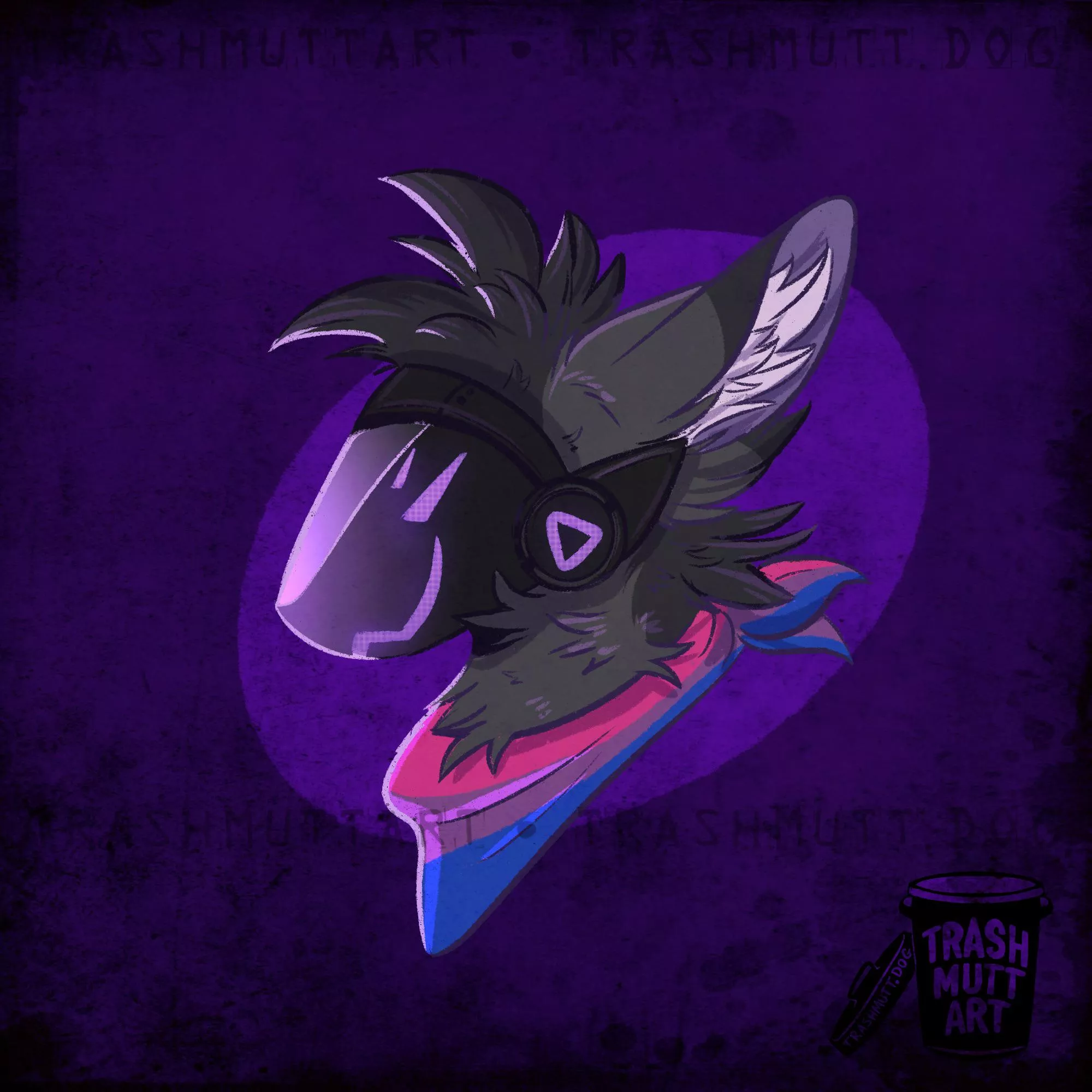 Purple Protogen ✨ (art by me - TrashmuttArt on Twitter) posted by trash-mutt