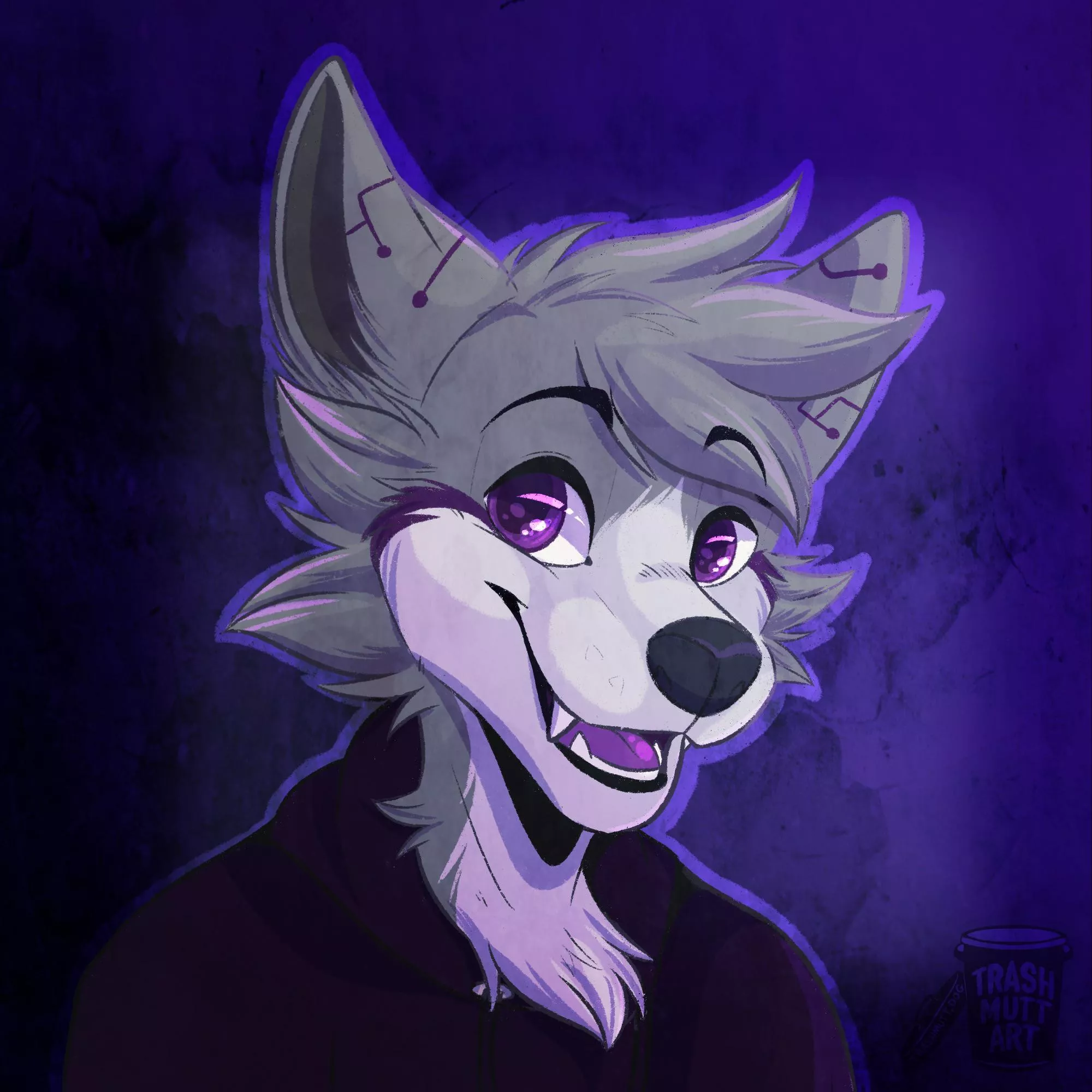 Purple Wolf 🐺 (art by me - TrashmuttArt on Twitter) posted by trash-mutt