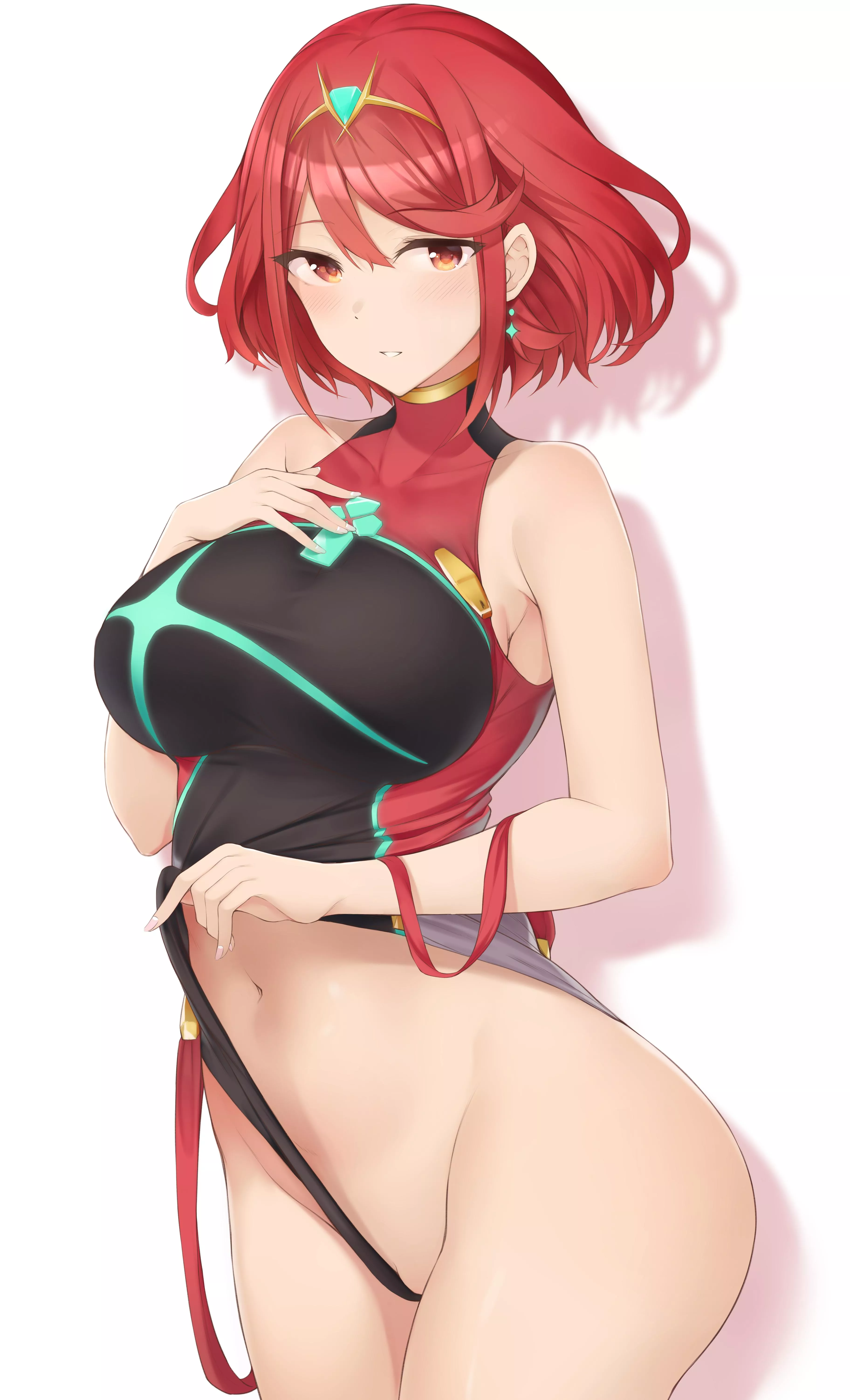 Pyra Pulling Her Leotard Up (Tetora) [Xenoblade] posted by sequence_string