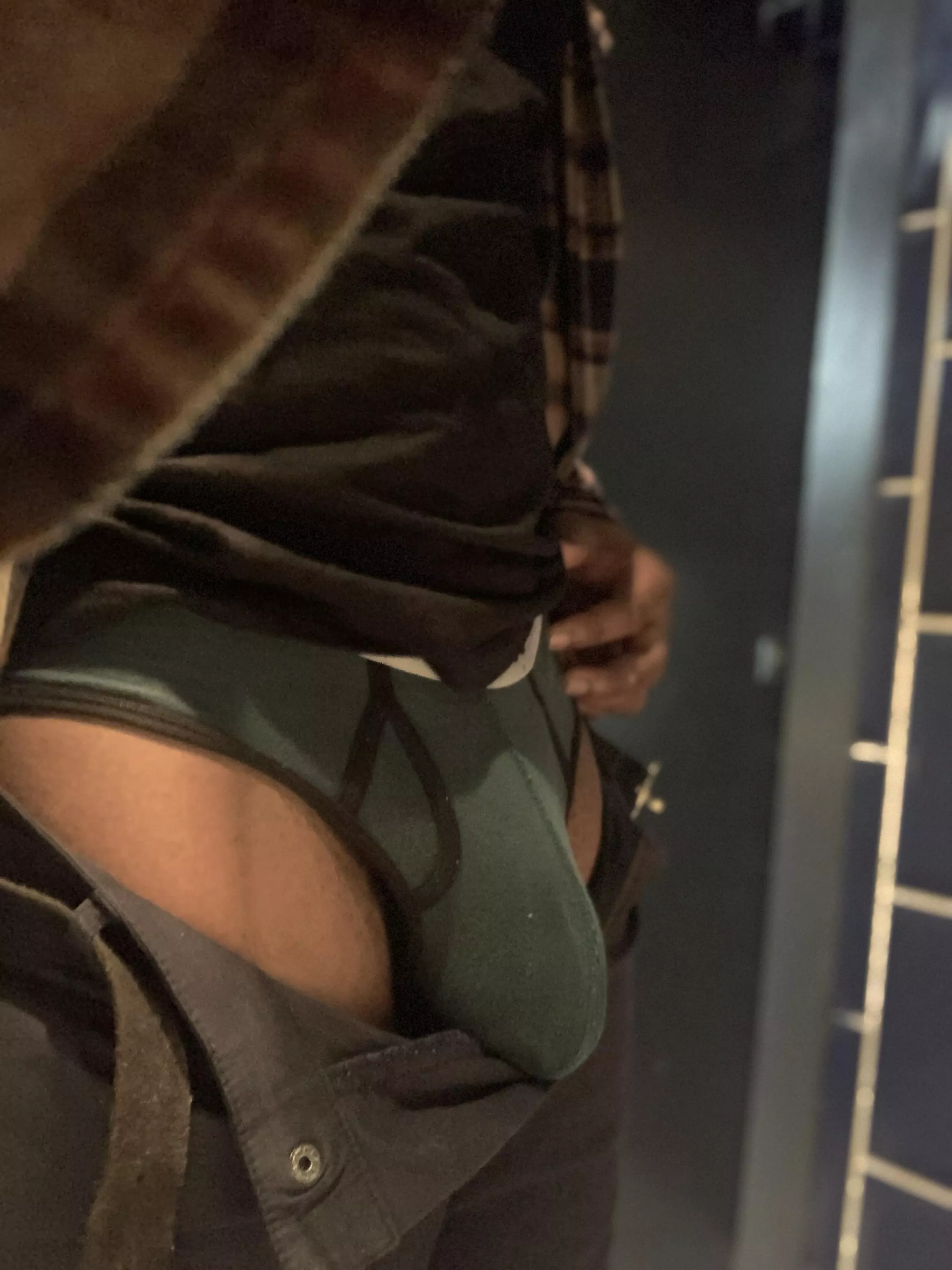 quick bulge check in the work toilets. posted by strokeituk