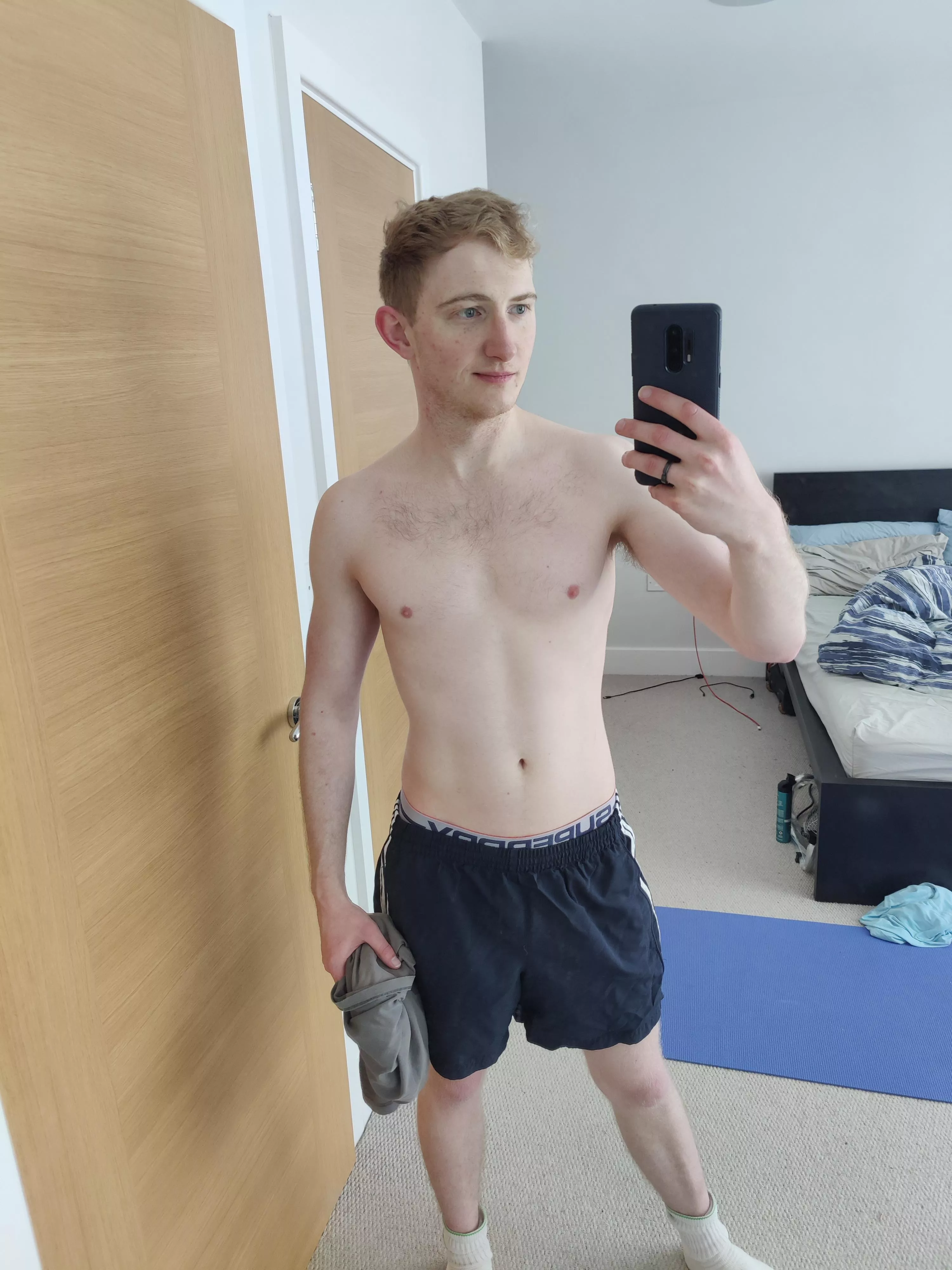 Quick post gym selfie. Slowly working towards getting proper abs! posted by Atomlad360