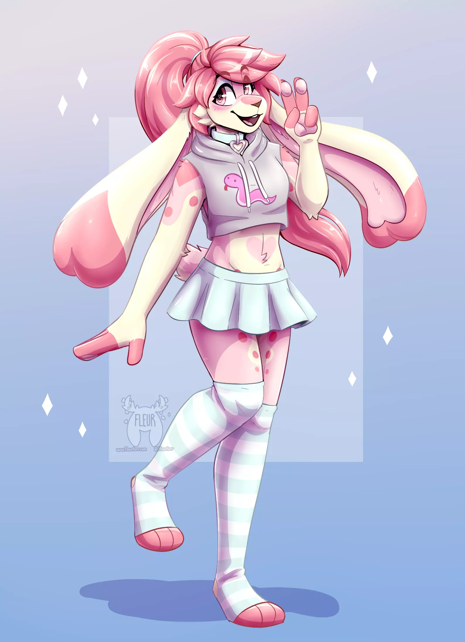 Raena Rabbit (Art by me: @Fleurfurr on twitter) posted by Fleurfurr