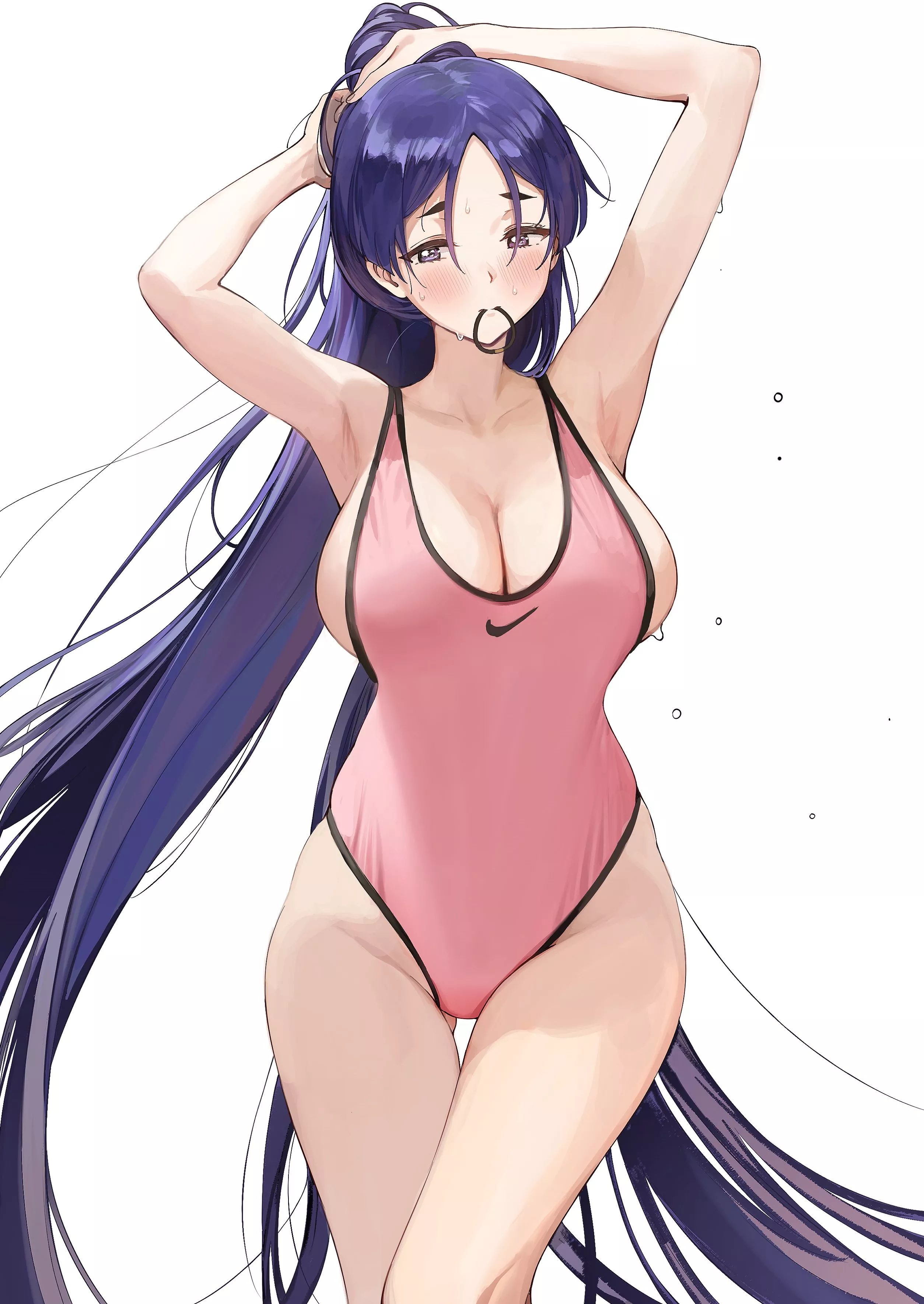 Raikou Pink Swimsuit Fixing Her Hair (Ameyame ) [Fate] posted by sequence_string