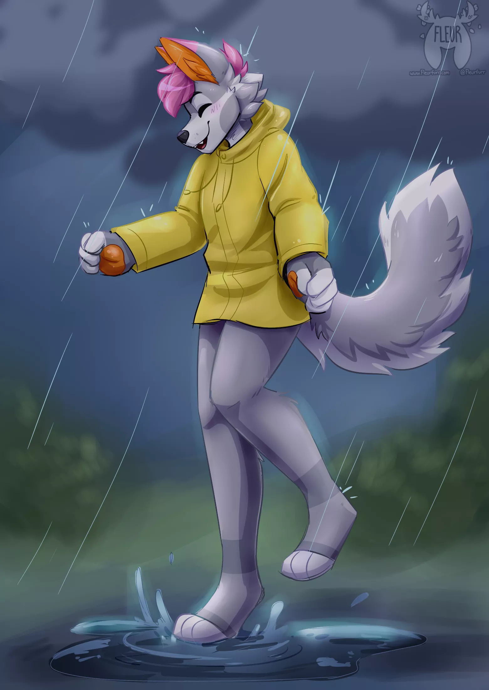 Rainy day (Art by me: @Fleurfurr on twitter) posted by Fleurfurr