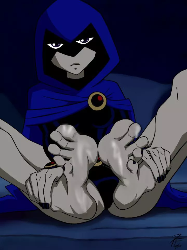 Raven gets her cute goth feet coated [Teen Titans] (retrofaptor) posted by Dirtydan794