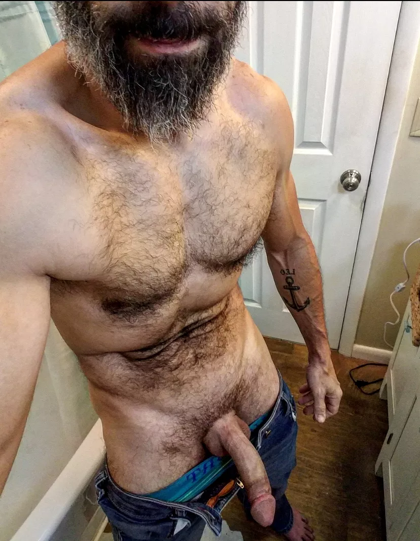 Ready to dump my load, post workout [43m] posted by Libertine_GreyWolf