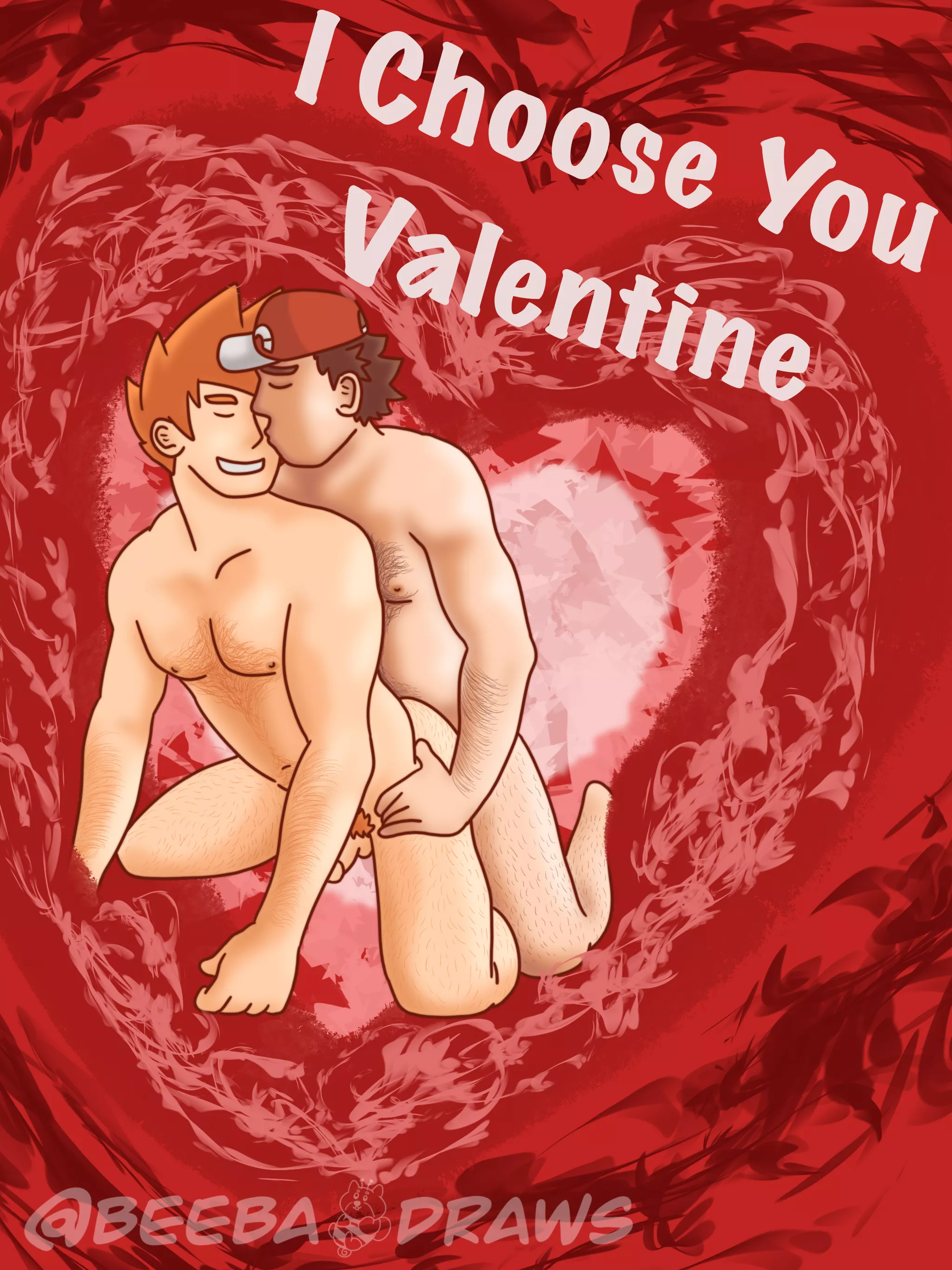 Red and Rival valentine - Beebadraws posted by BeebaDraws