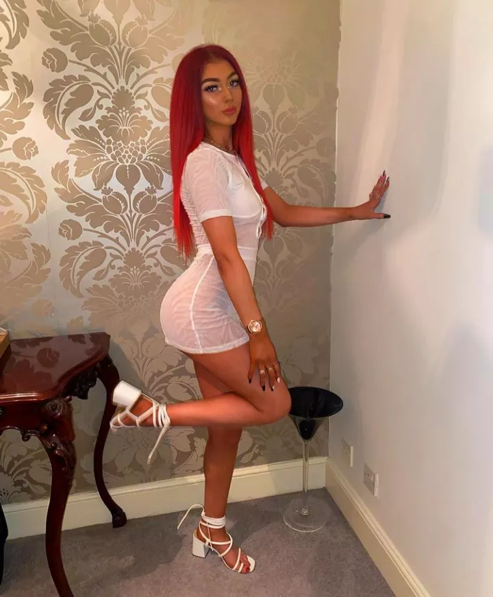 Red hair white dress posted by betaboy97