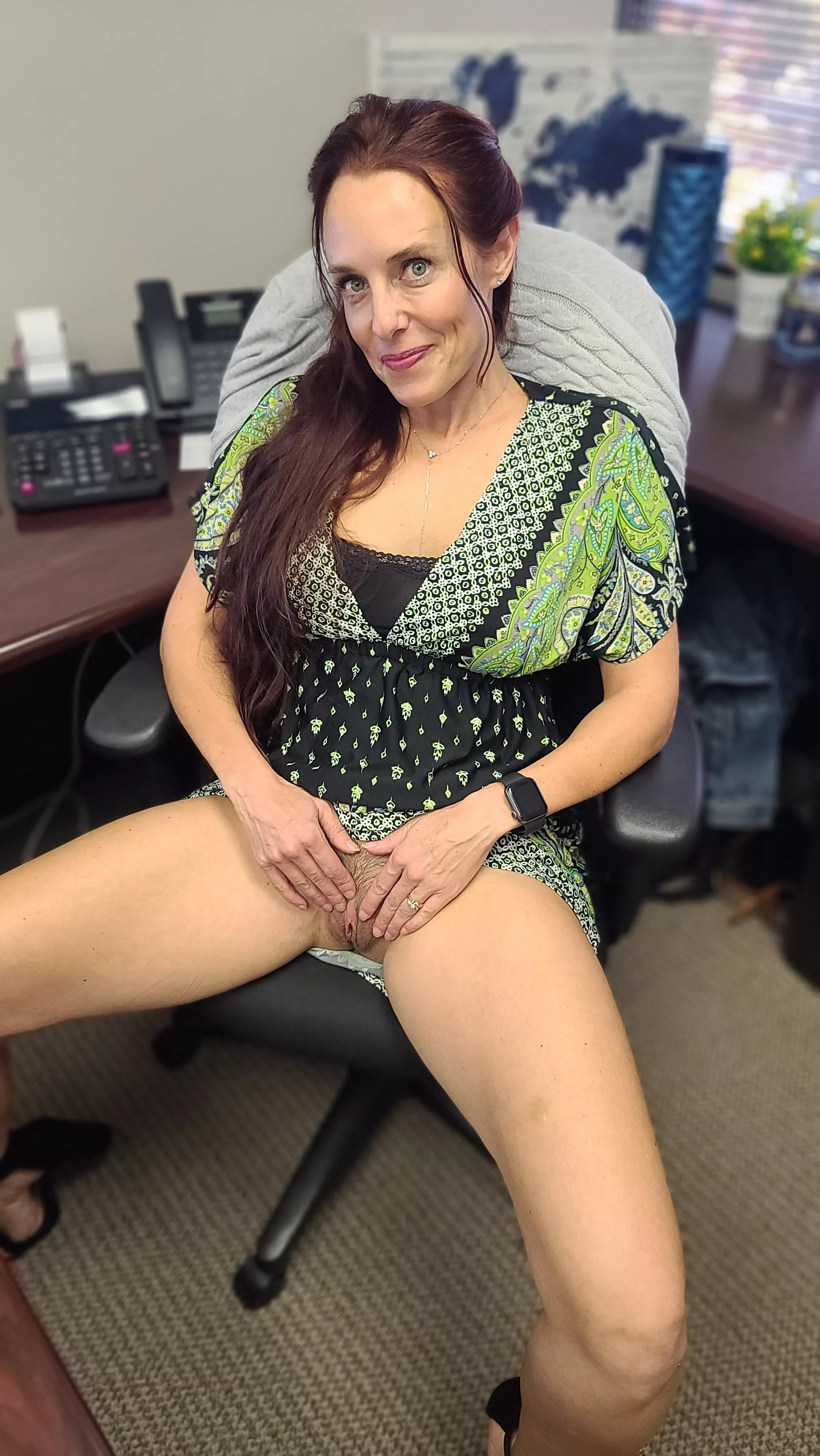 Red Head, Green Dress, Naughty Office! posted by bcflyers2016