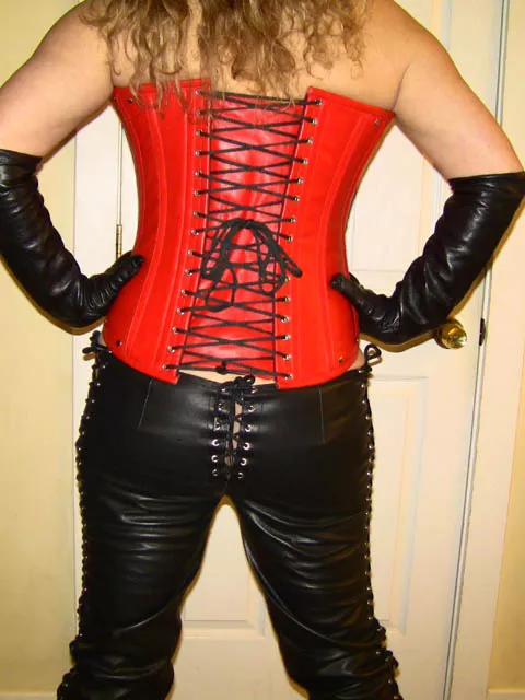 Red Leather corset and leather pants...so sexy [oc] posted by wyckedjasmine