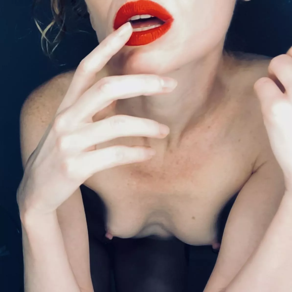 Red lips and long fingers posted by AutumnOrchidsTouch