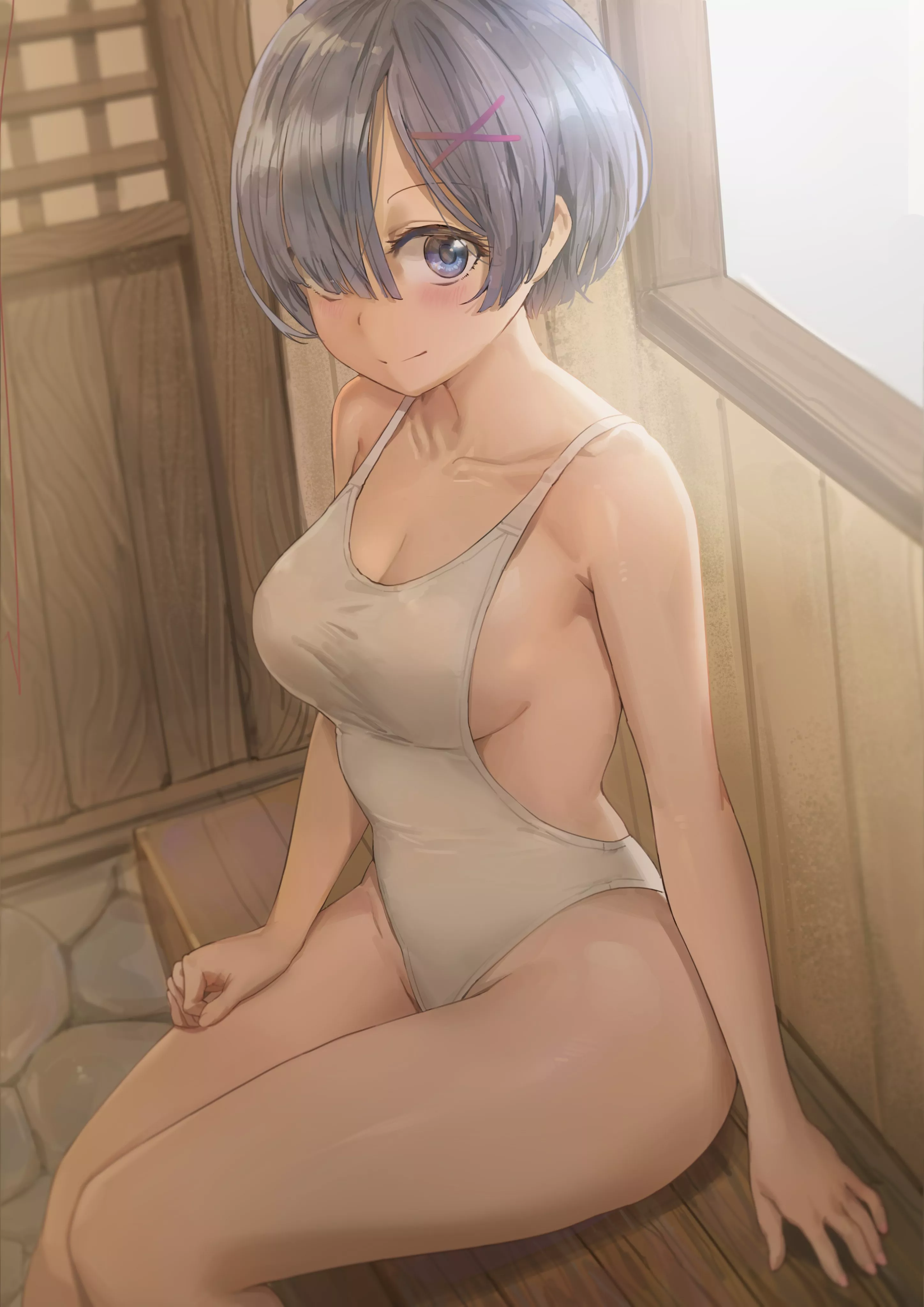 Rem Swimsuit In A Sauna (Free Style) [Re:Zero] posted by sequence_string