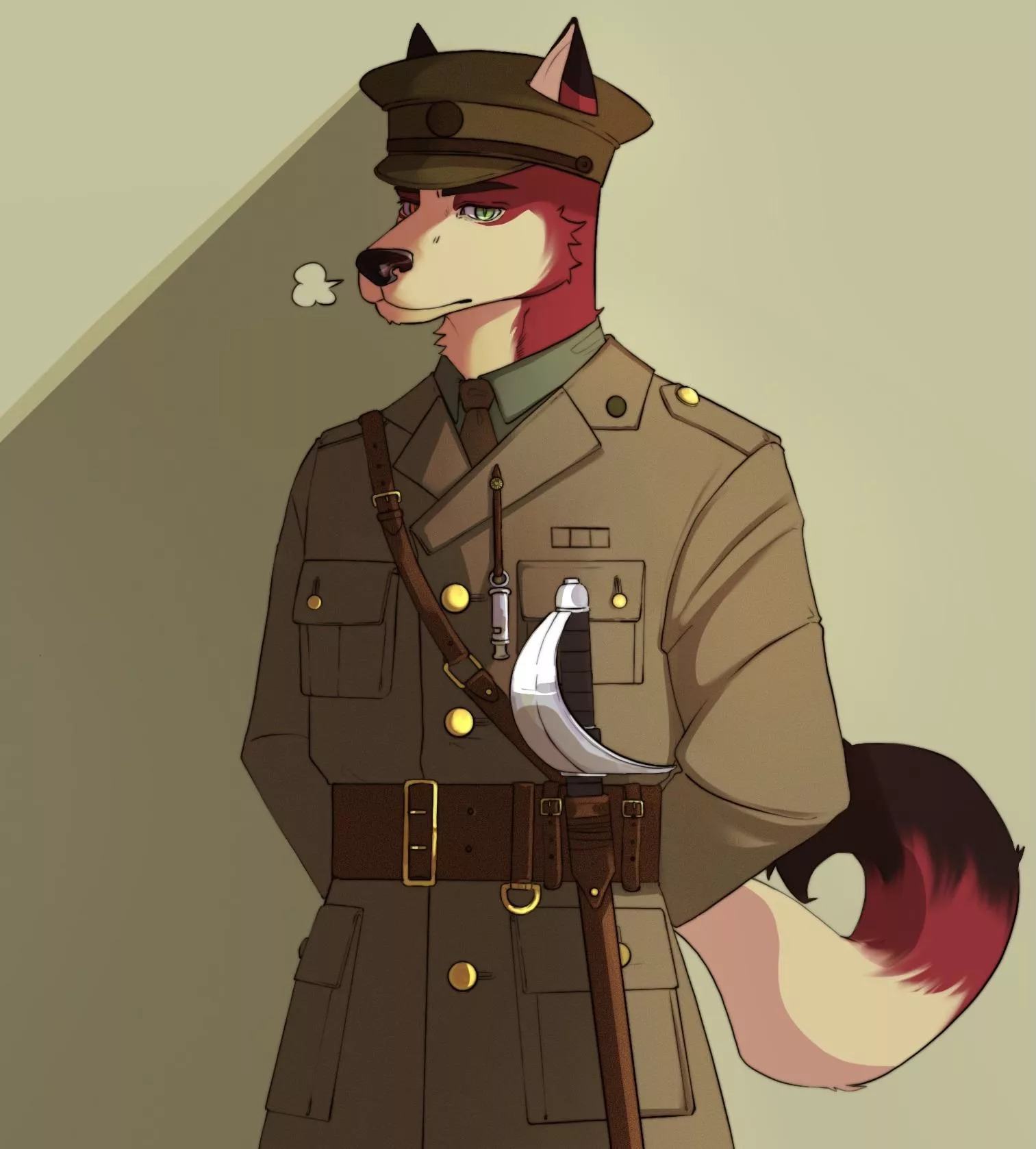 Reporting for duty! A close up of this dapper husky (art by me, husky belongs to mackinstalker via twitter). posted by BloodborneBane