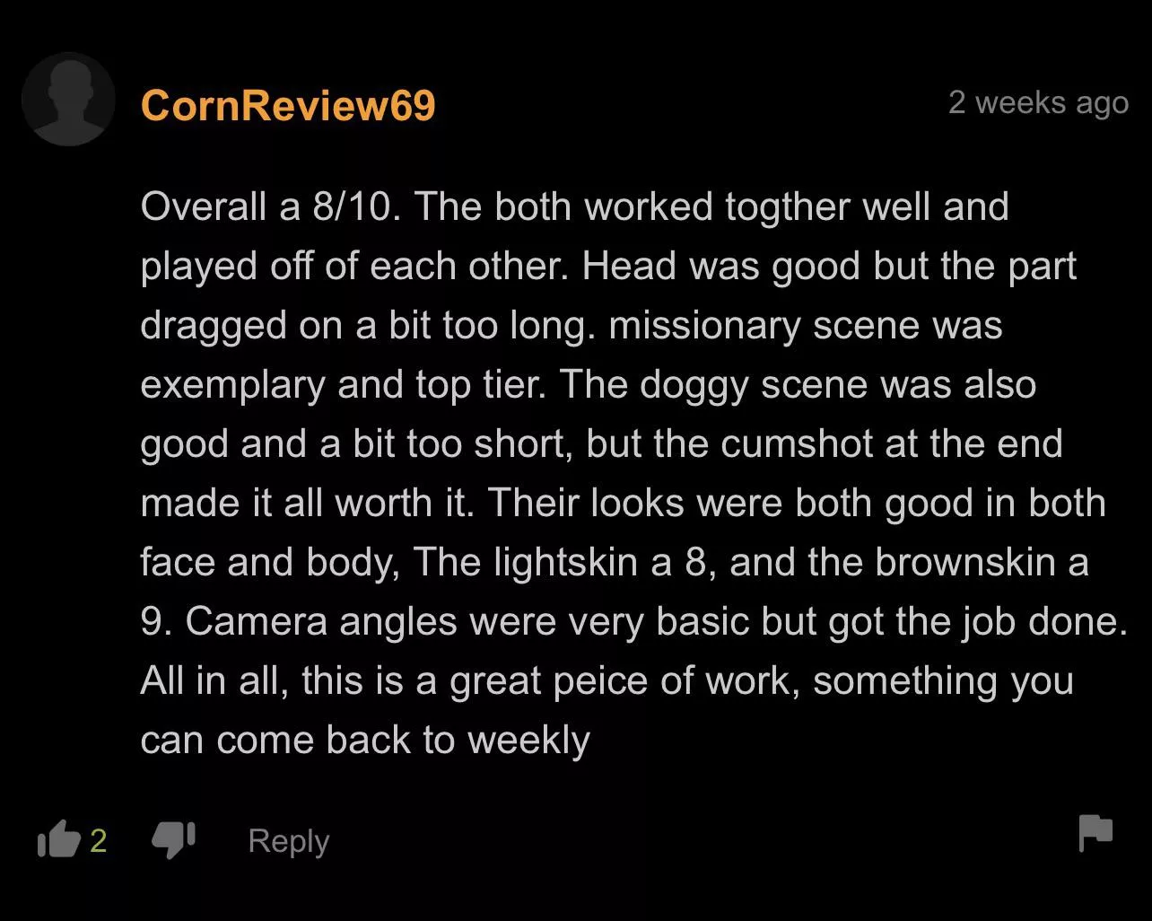 Review from a man of culture posted by Tritonthegnotg