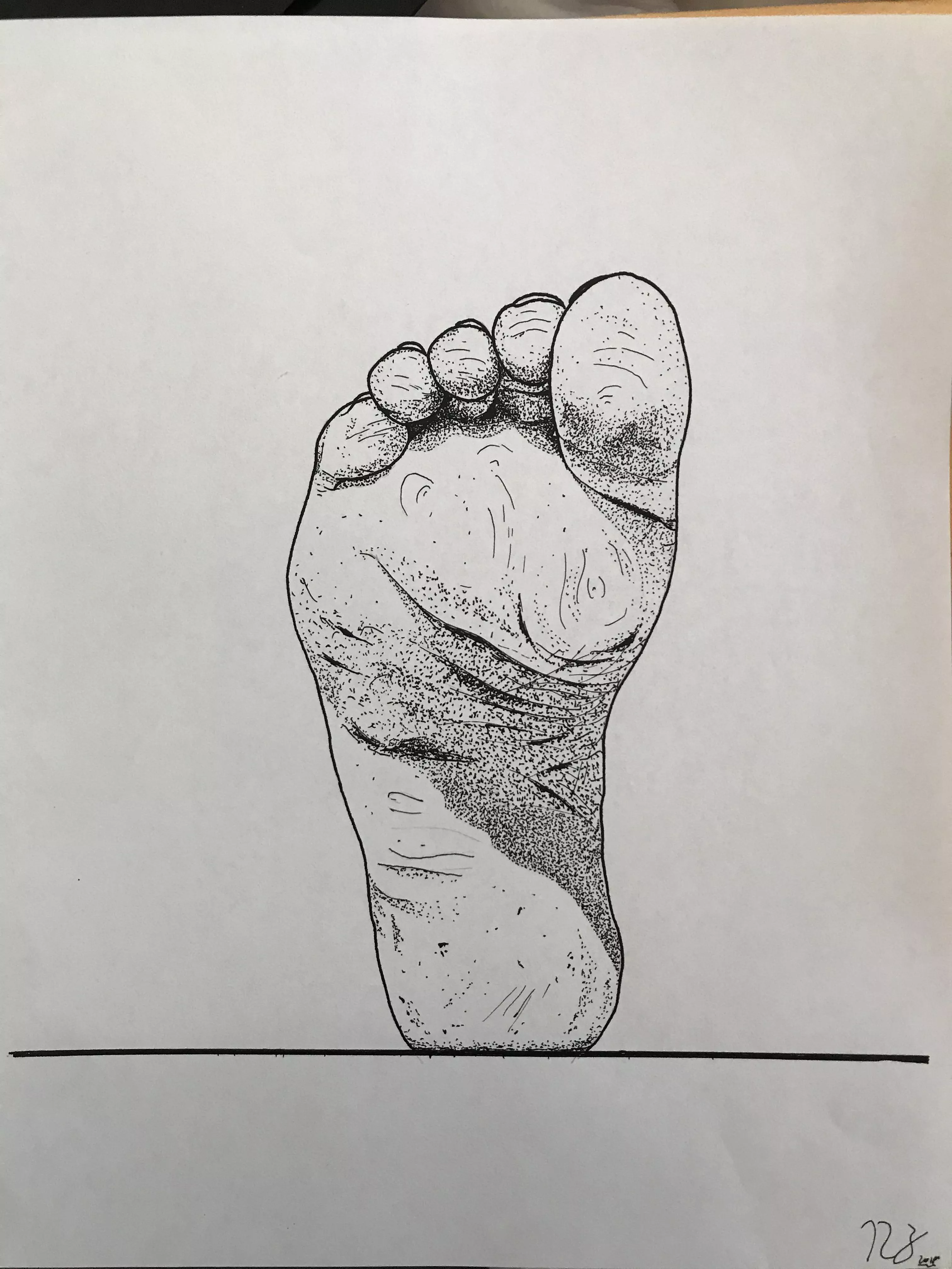 “Right Foot”, me, pen posted by lsignalREI