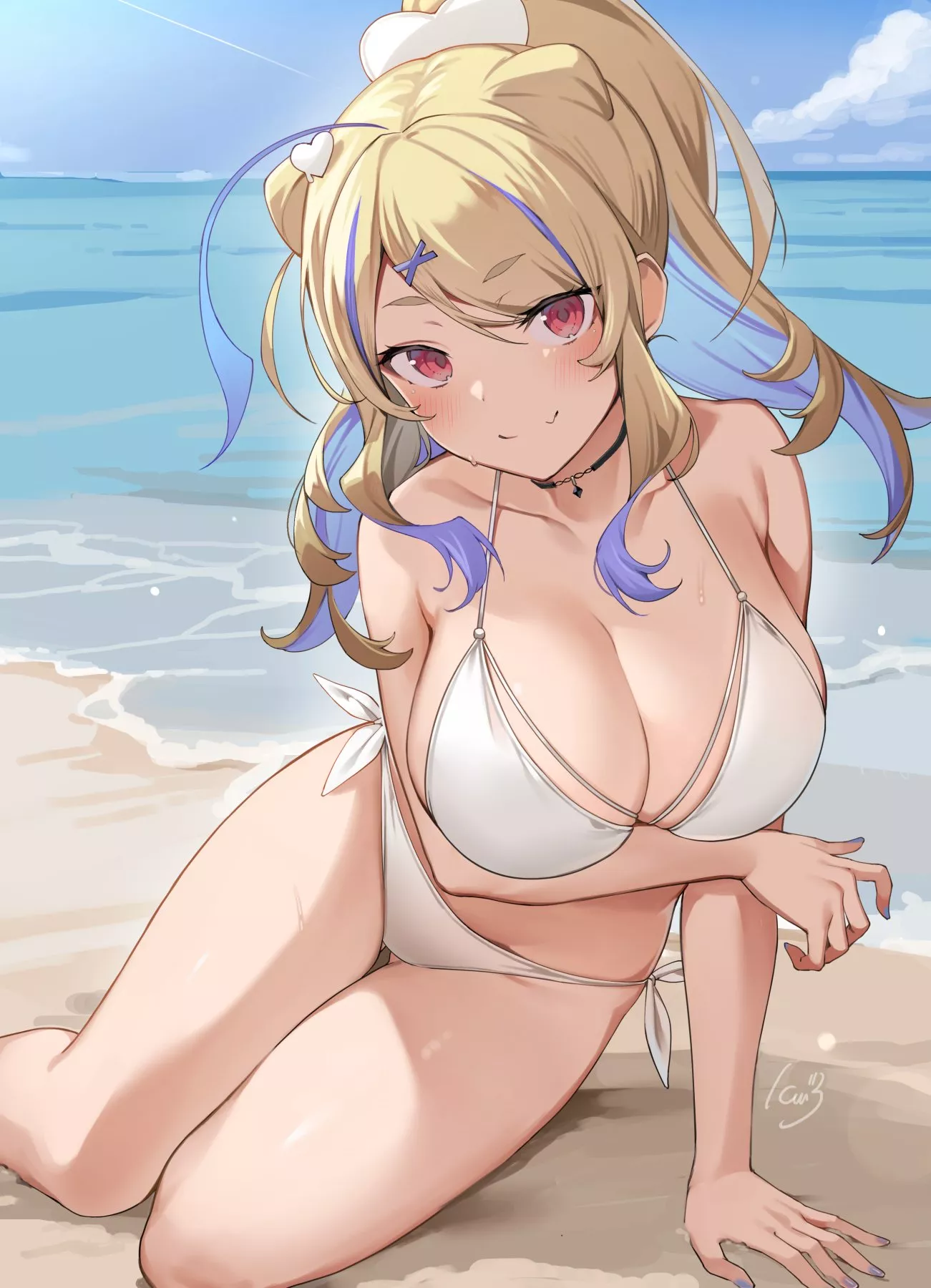 Rin At The Beach. posted by iLewdWaifus