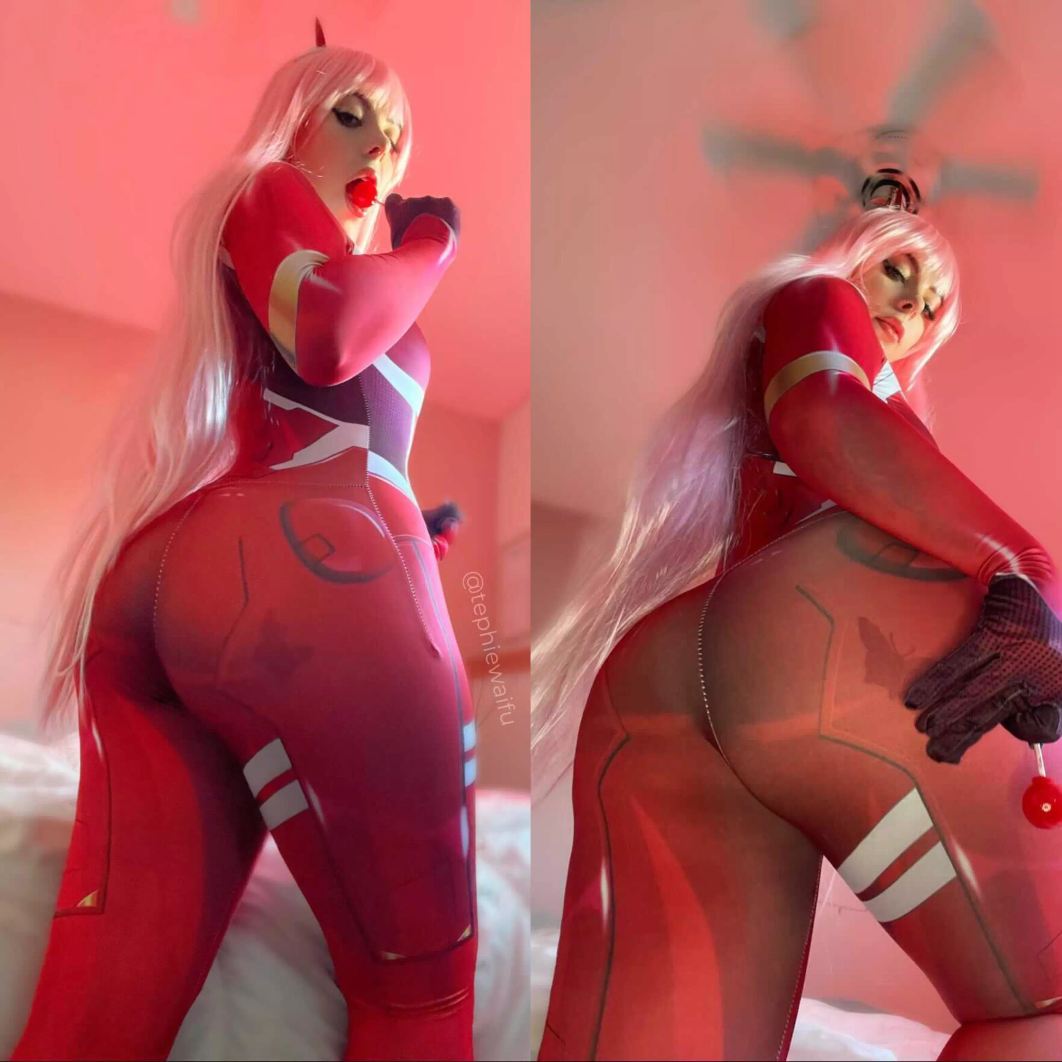 Rip here to enjoy your next meal. Zero Two cosplay by TephieWaifu posted by TheCoswatcher