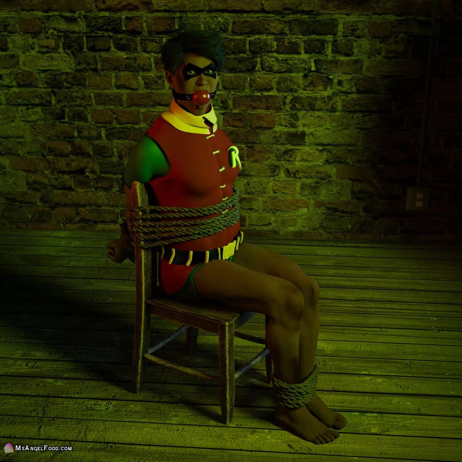 Robin Captured and Tied to a Chair...What comes next? posted by msangelfood