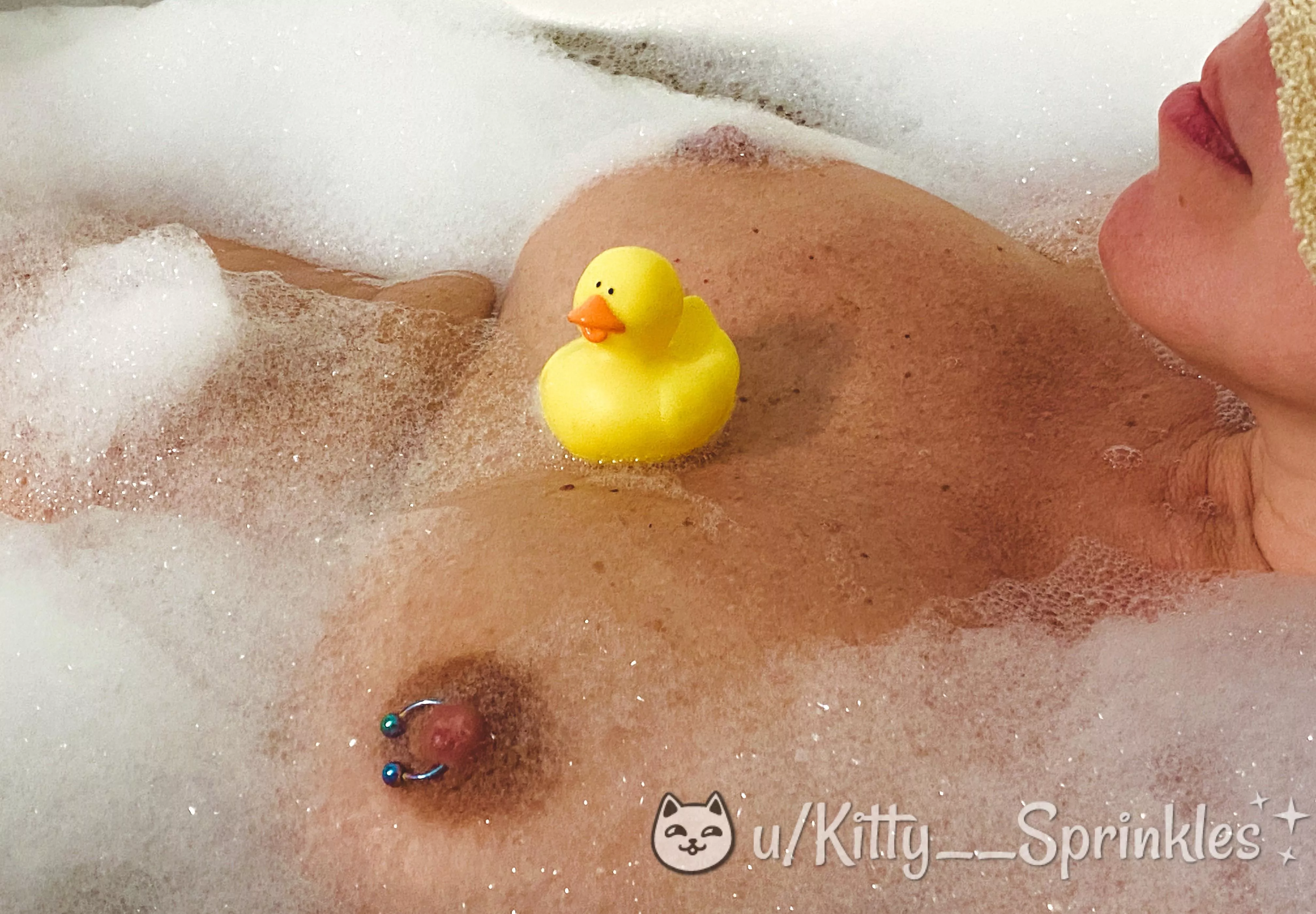 Rub a dub dub two tits in a tub (with my duckie) (=^•^=) posted by Kitty__Sprinkles