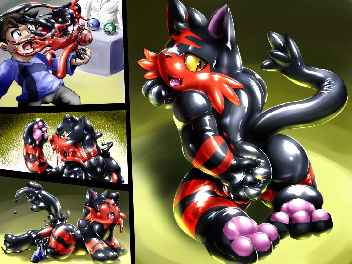 Rubber Ball Of Flame [M Human -> M Latex Litten, Rubber/Latex] by tonde posted by notmma