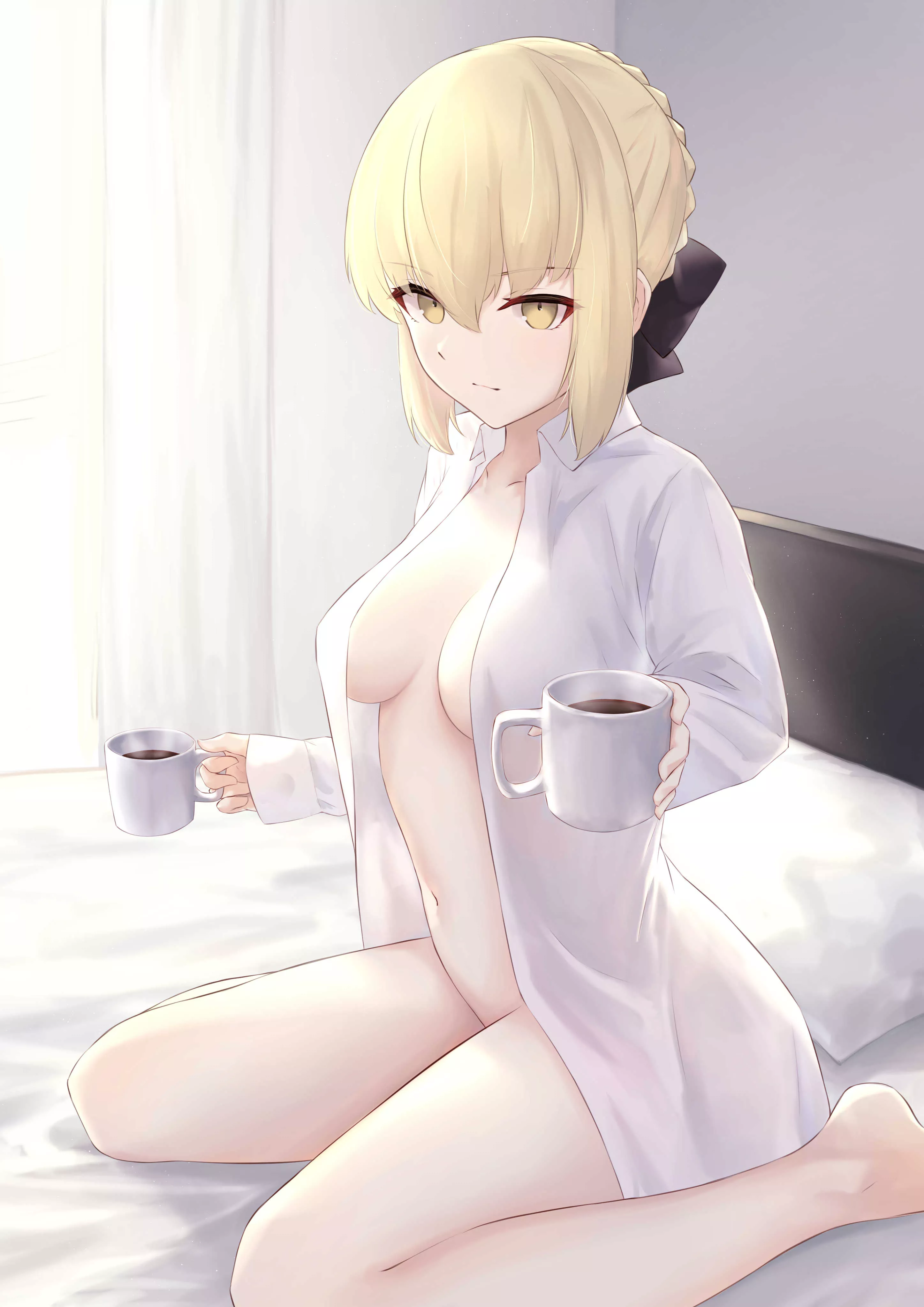 Saber Alter Offering You Some Morning Coffee [Fate] posted by Great_Mr_L