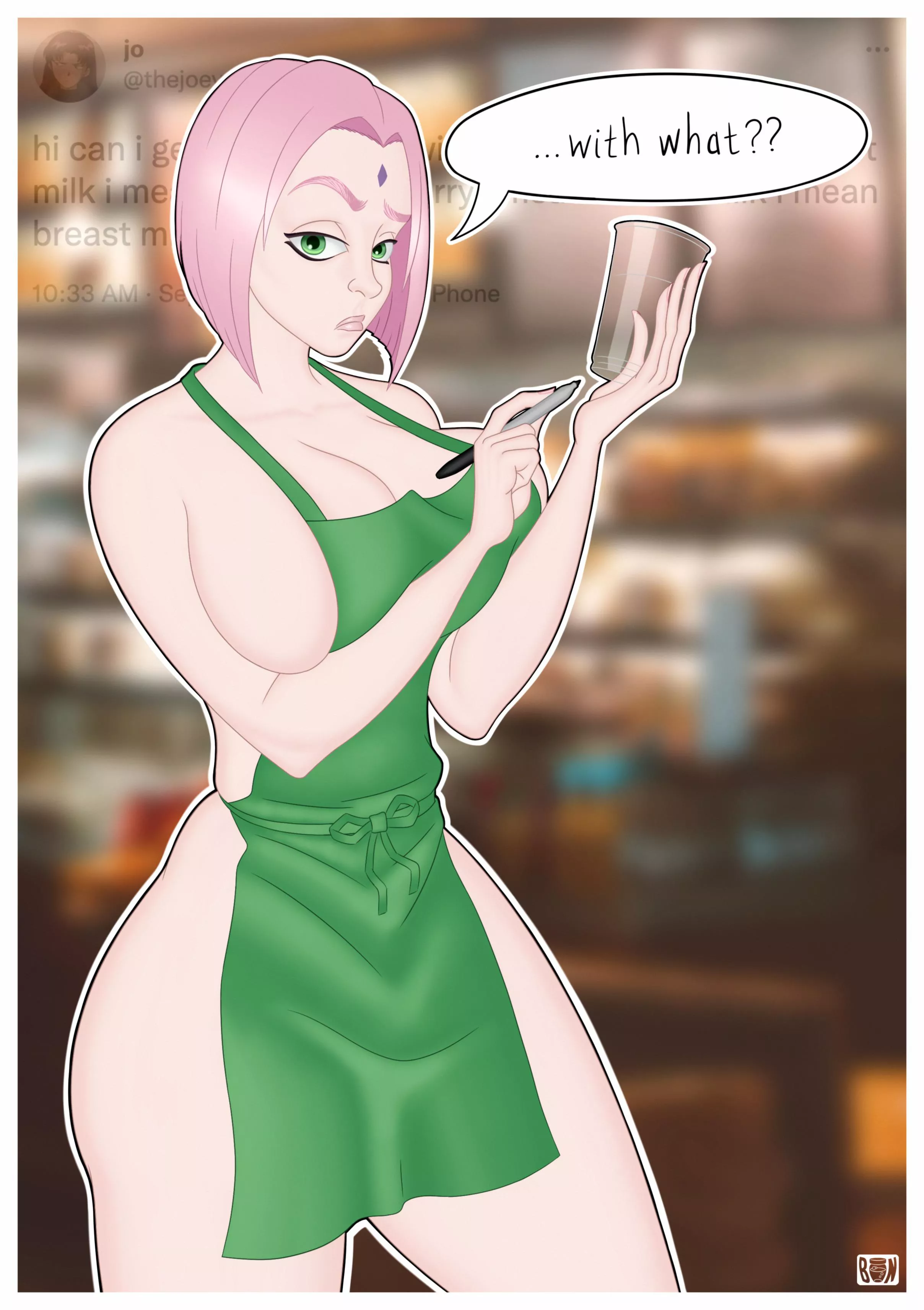 Sakura serving a special blend (BottledNeon) posted by BottledNeon