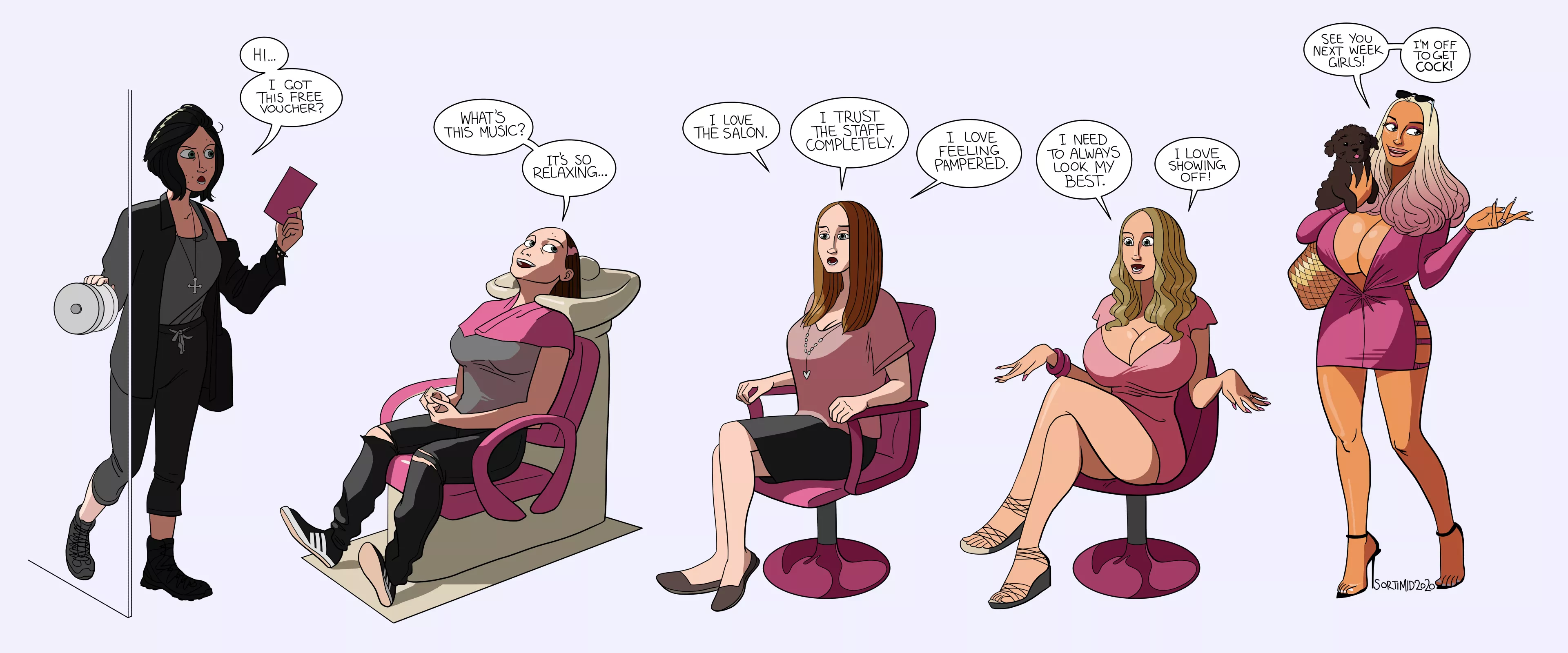 Salon Bimbofication Transformation [F Human -> F Bimbo, Bimbofication, Breast Expansion] by sortimid posted by notmma