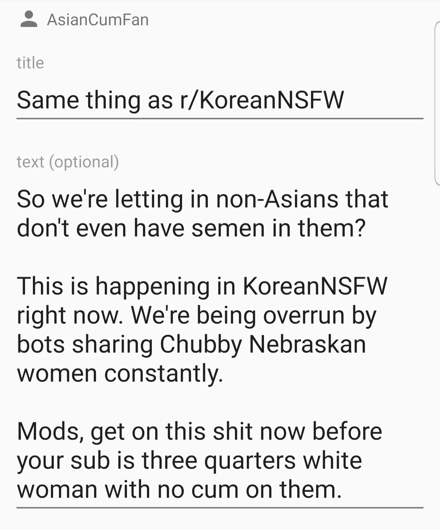 Same thing as r/KoreanNSFW posted by AsianCumFan