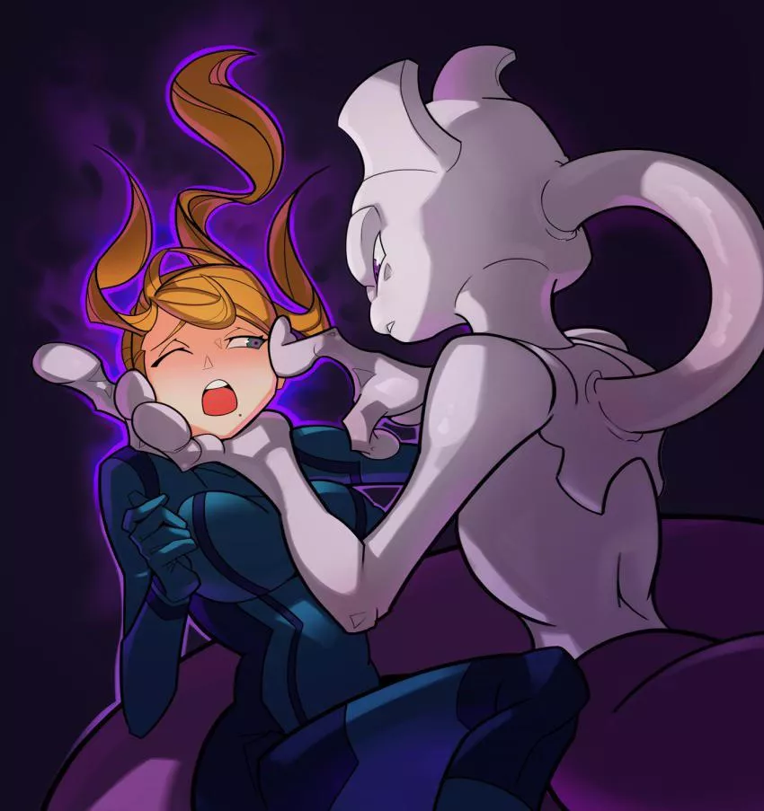 [Samus] and [Mewtwo] in the middle of a heated battle. (SplashBrush) posted by Ack_not