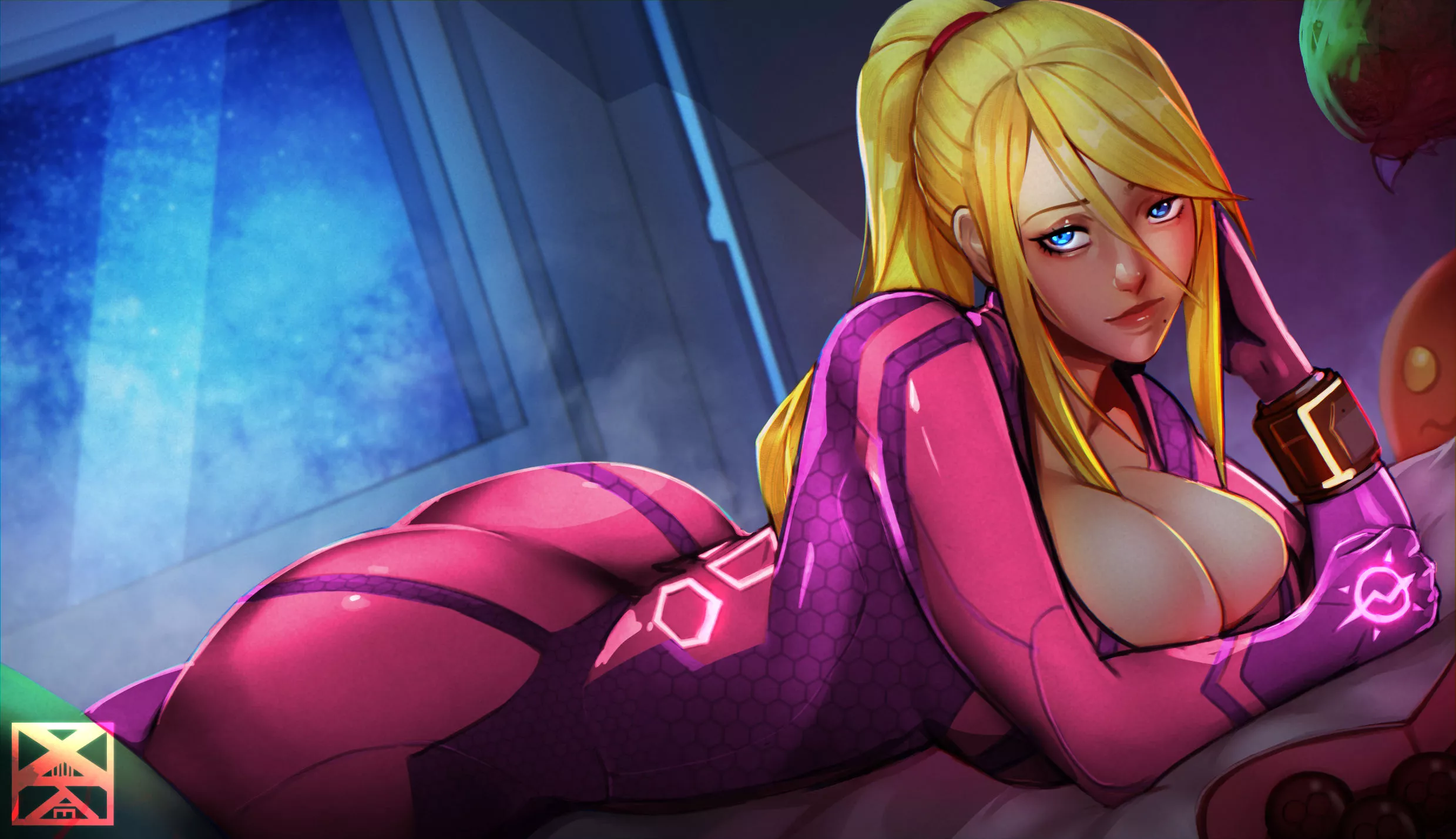 Samus On Valentine's Day (Xuuikie ashe) [Metroid] posted by sequence_string