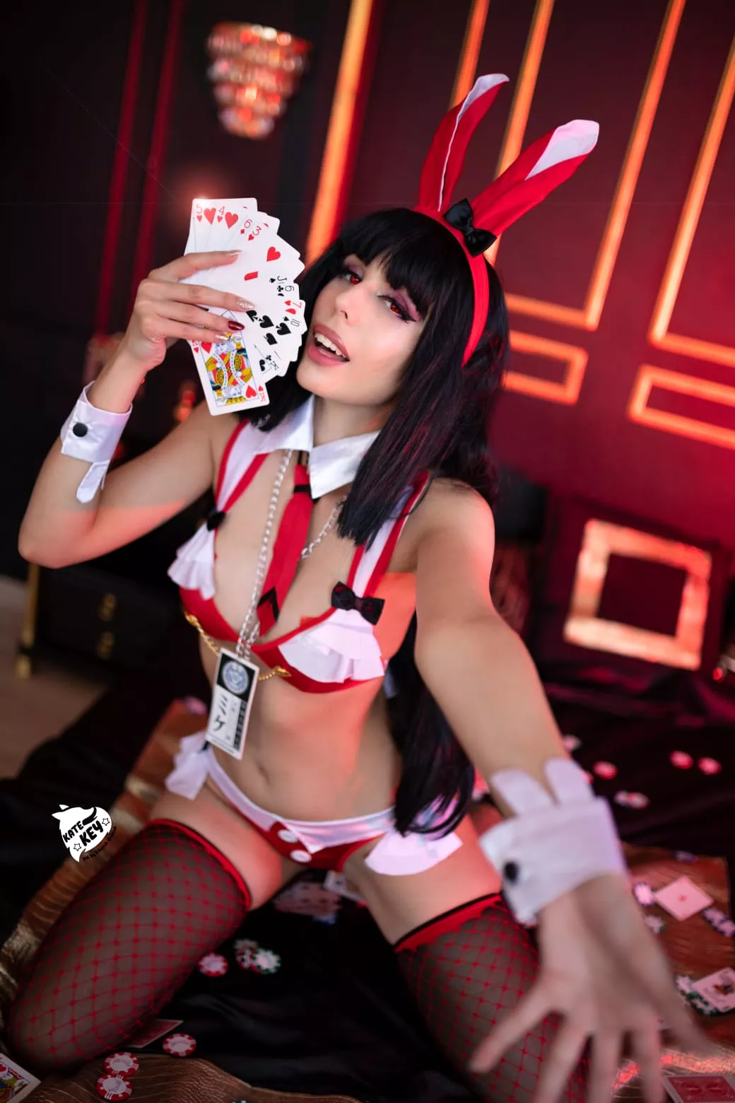 SA..SAA..SAAAAA...KAKEGURUI MASHO! Bunneko (Bunny Yumeko) ero cosplay by Kate Key posted by katekeycosplay