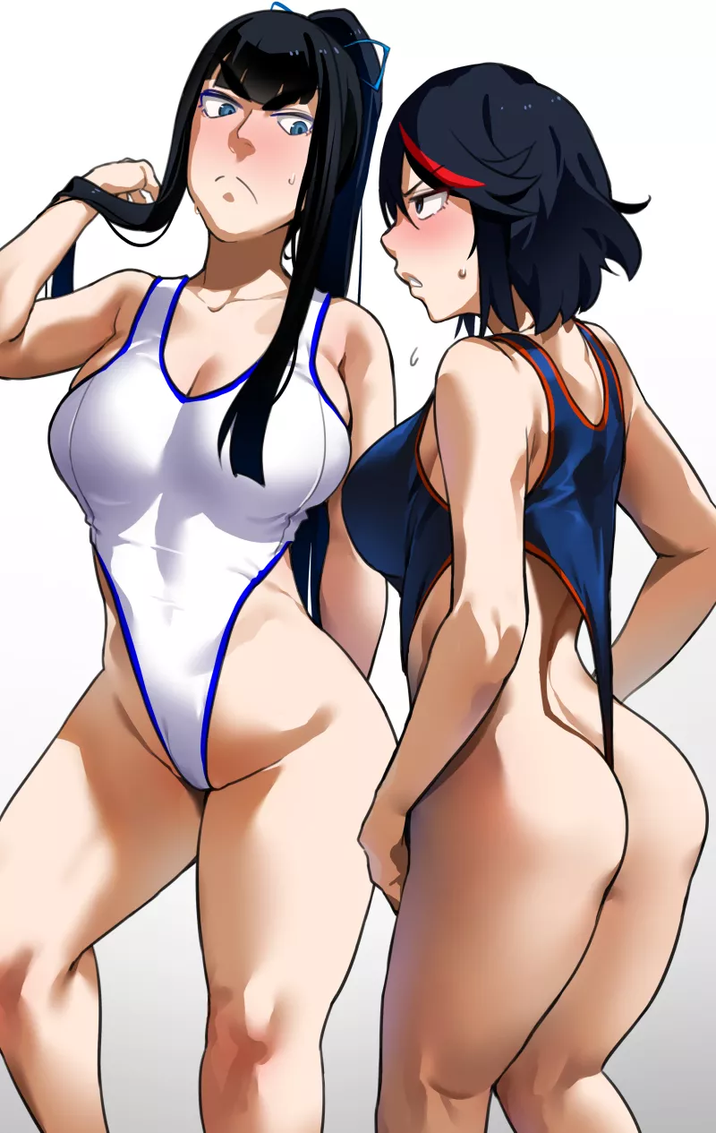 Satsuki And Ryuuko Swimsuits (Bakkanki) [Kill La Kill] posted by sequence_string