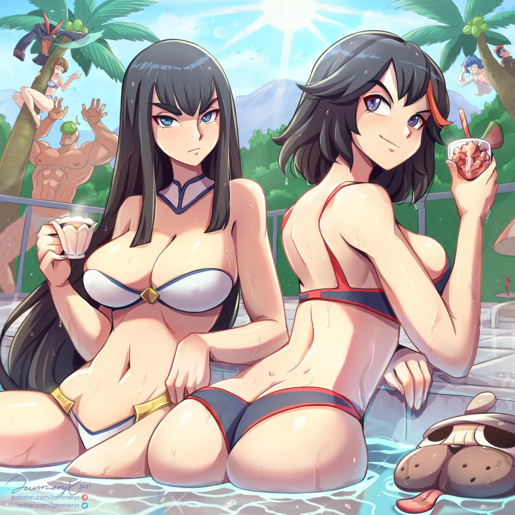 Satsuki & Ryuko at the Pool (Jammeryx) [Kill la Kill] posted by FIuffMeDaddy_