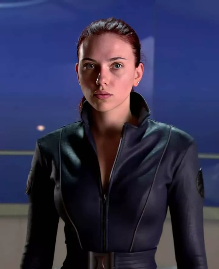 Scarlett Johansson's big tits look barely contained in her Black Widow suit posted by starlord78