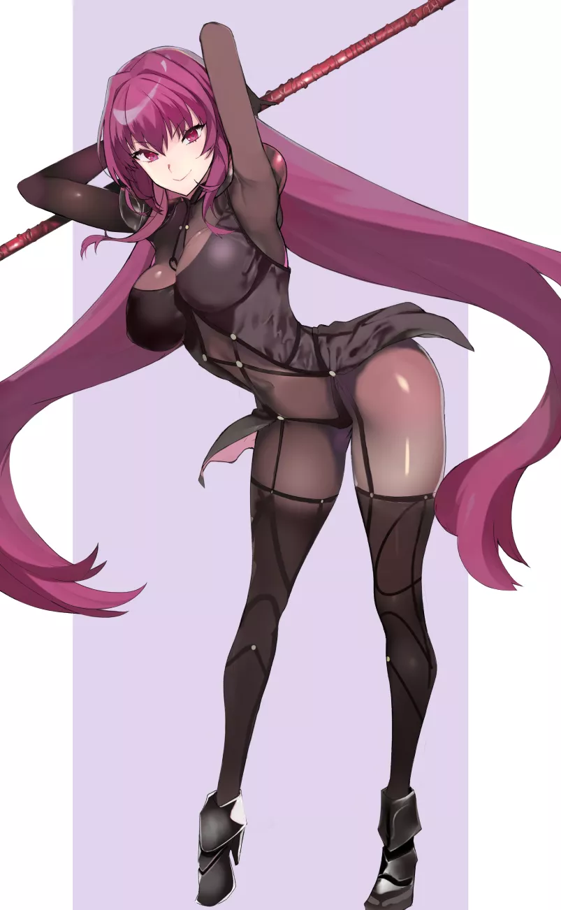 Scathach Arms Up Bent Over Bodysuit (Hareno Chiame) [Fate] posted by sequence_string