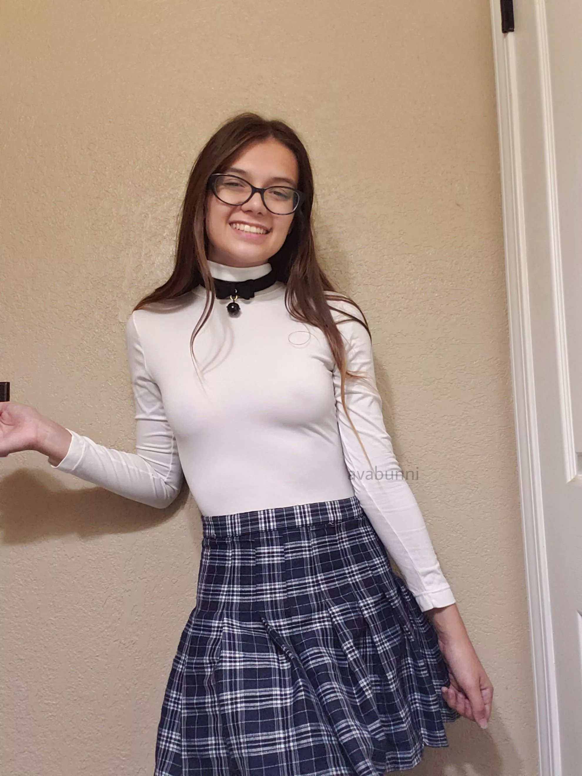 School girl skirt and a choker! The best combination posted by AvaBunni