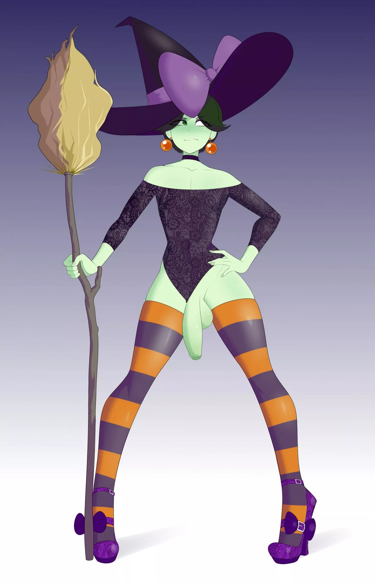 Sealguy's cute witch Viridian's slightly reavealing Halloween costume posted by PurgedSissy3