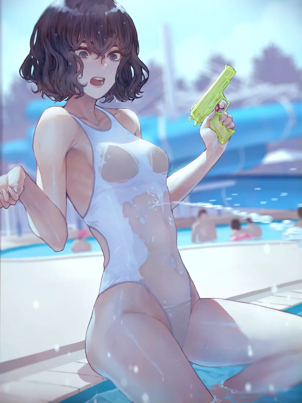 See-Through Swimsuit Surprise At The Pool (Kaoming) [Original] posted by sequence_string