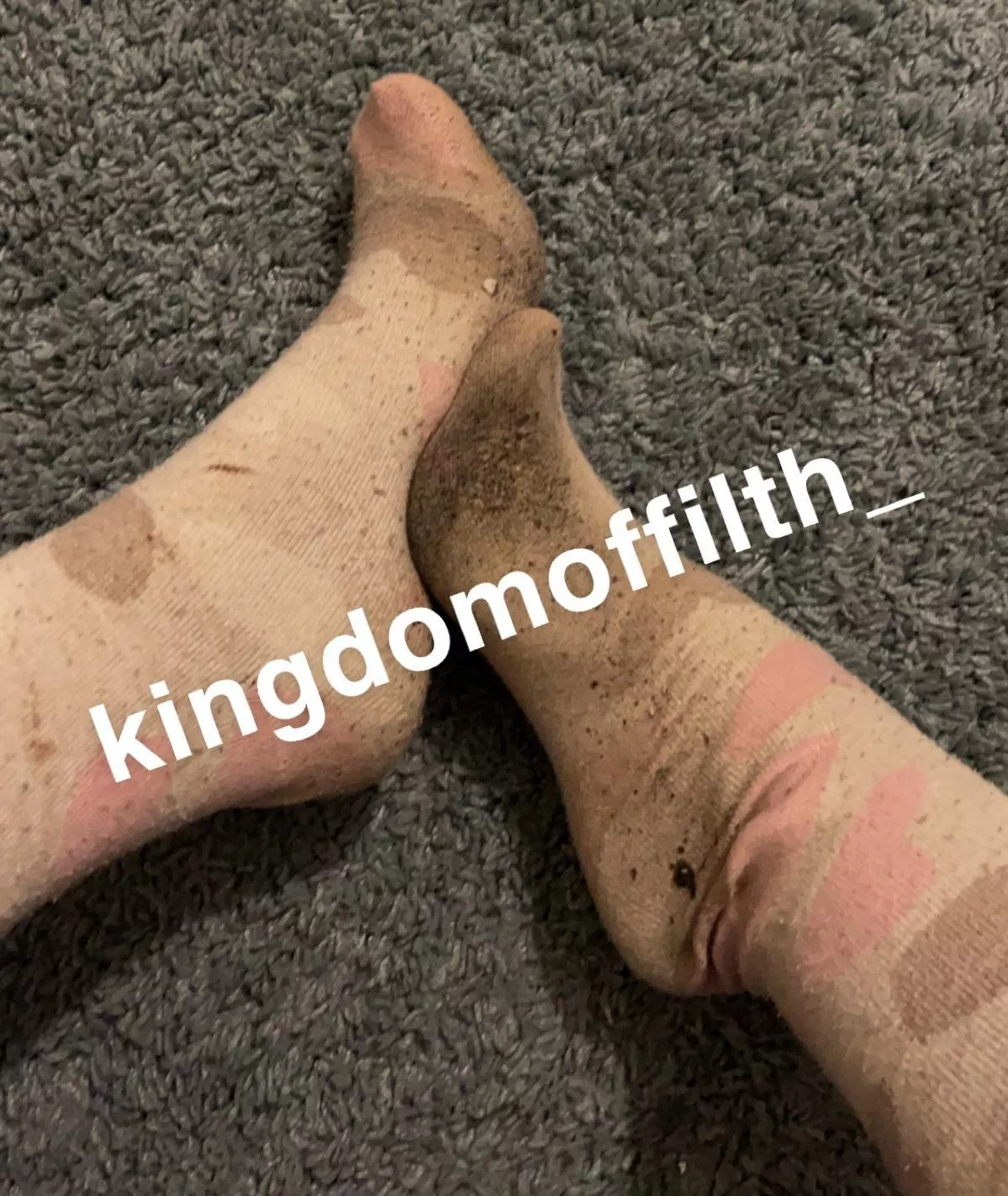 [selling] Dirty, sweaty socks worn all over the house, front garden and garage. Actually your face is the only surface I’m yet to stomp over with these on, beta.. posted by kingdomoffilth_