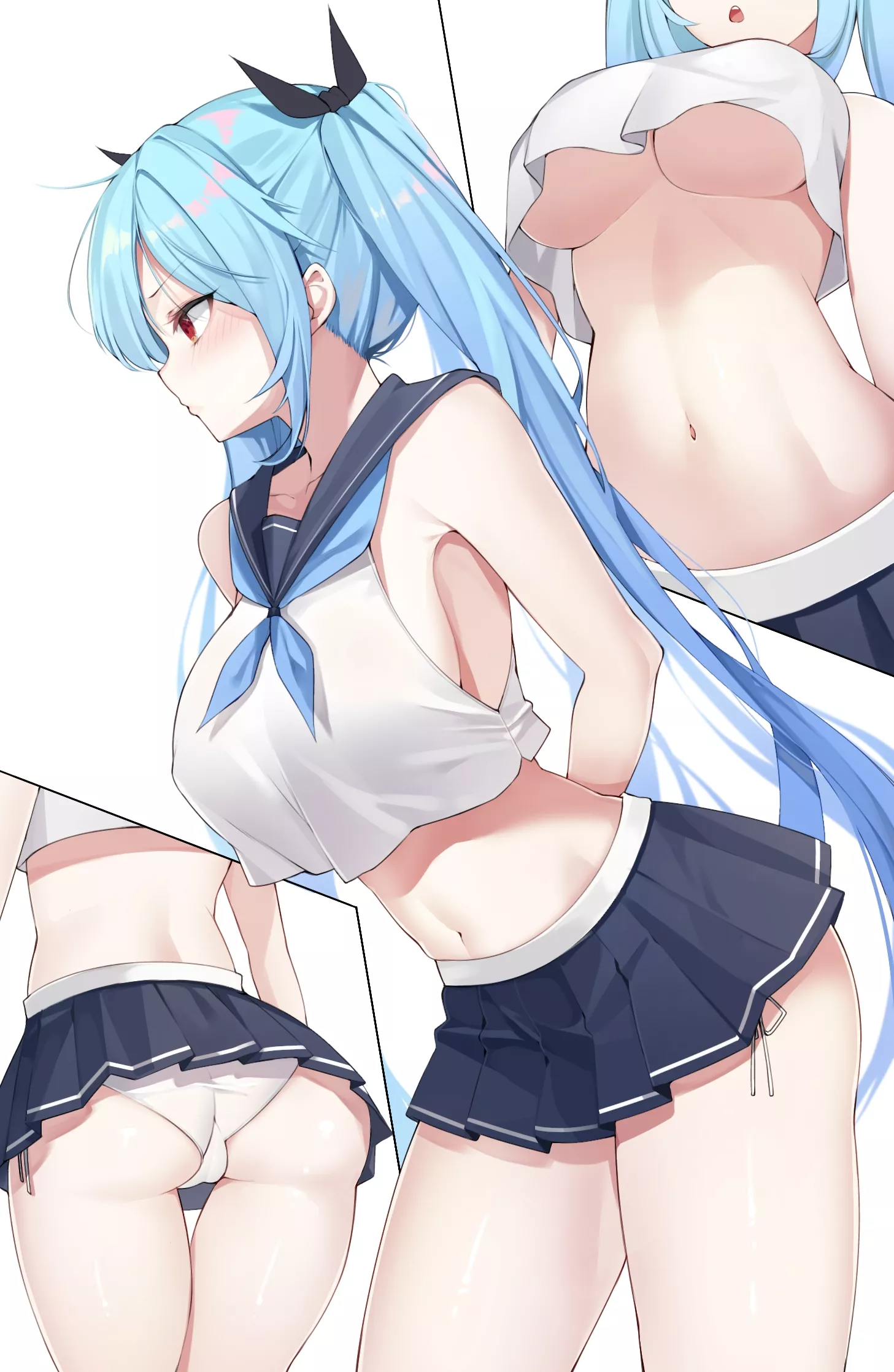 Sexy Blue Haired Girl posted by iLewdWaifus