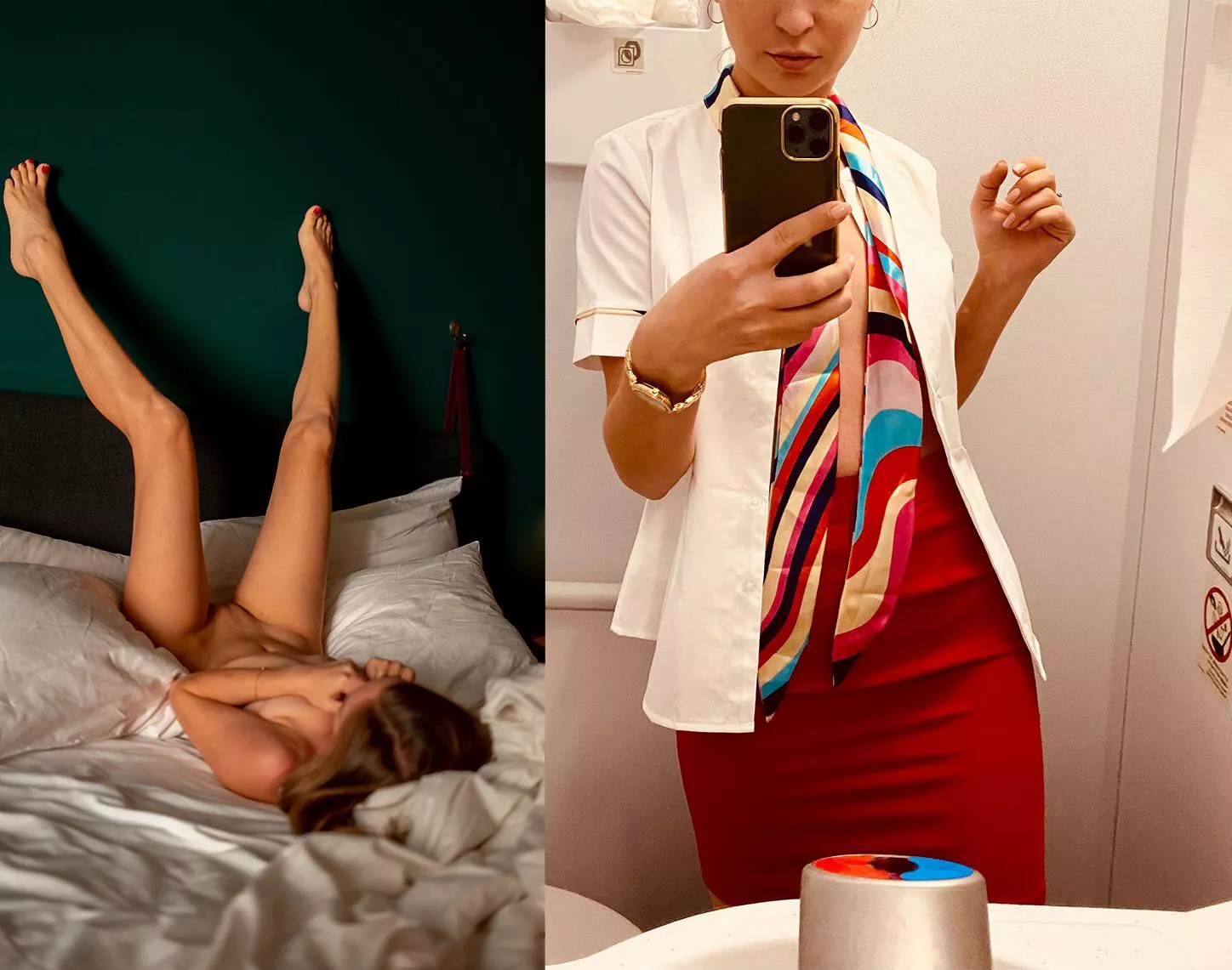 Sexy flight attendant, on and off posted by Lanky_Wolf_321