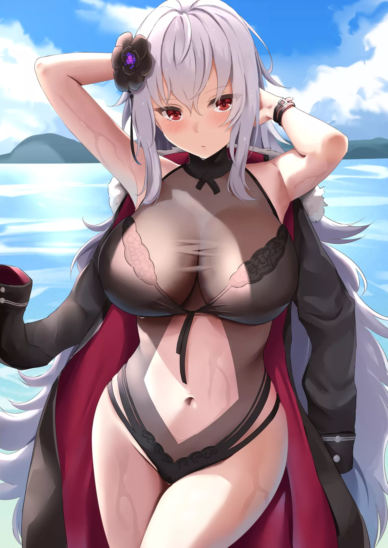 Sexy Ironblood Swimsuit In The Cold Atlantic In December (KMS Graf Zeppelin, Azur Lane, Ironblood Faction) posted by YandereLover22