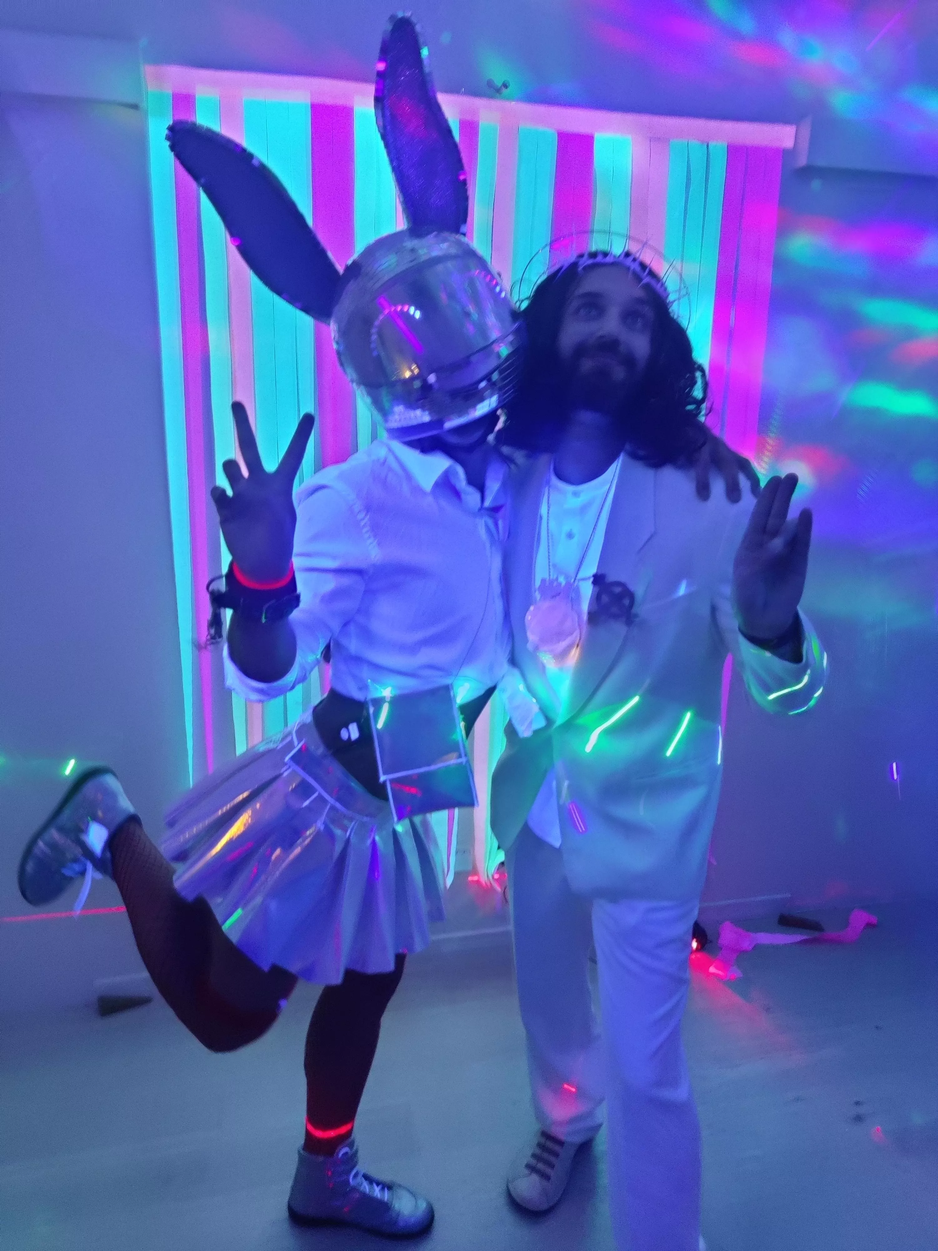 Sexy Schoolgirl Disco Bondage Bunny and Modern Day Jesus... Happy Halloween! posted by 1010temp1010