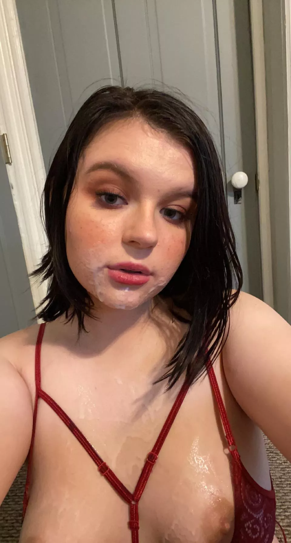 Sexy with freckles and cum posted by violetross