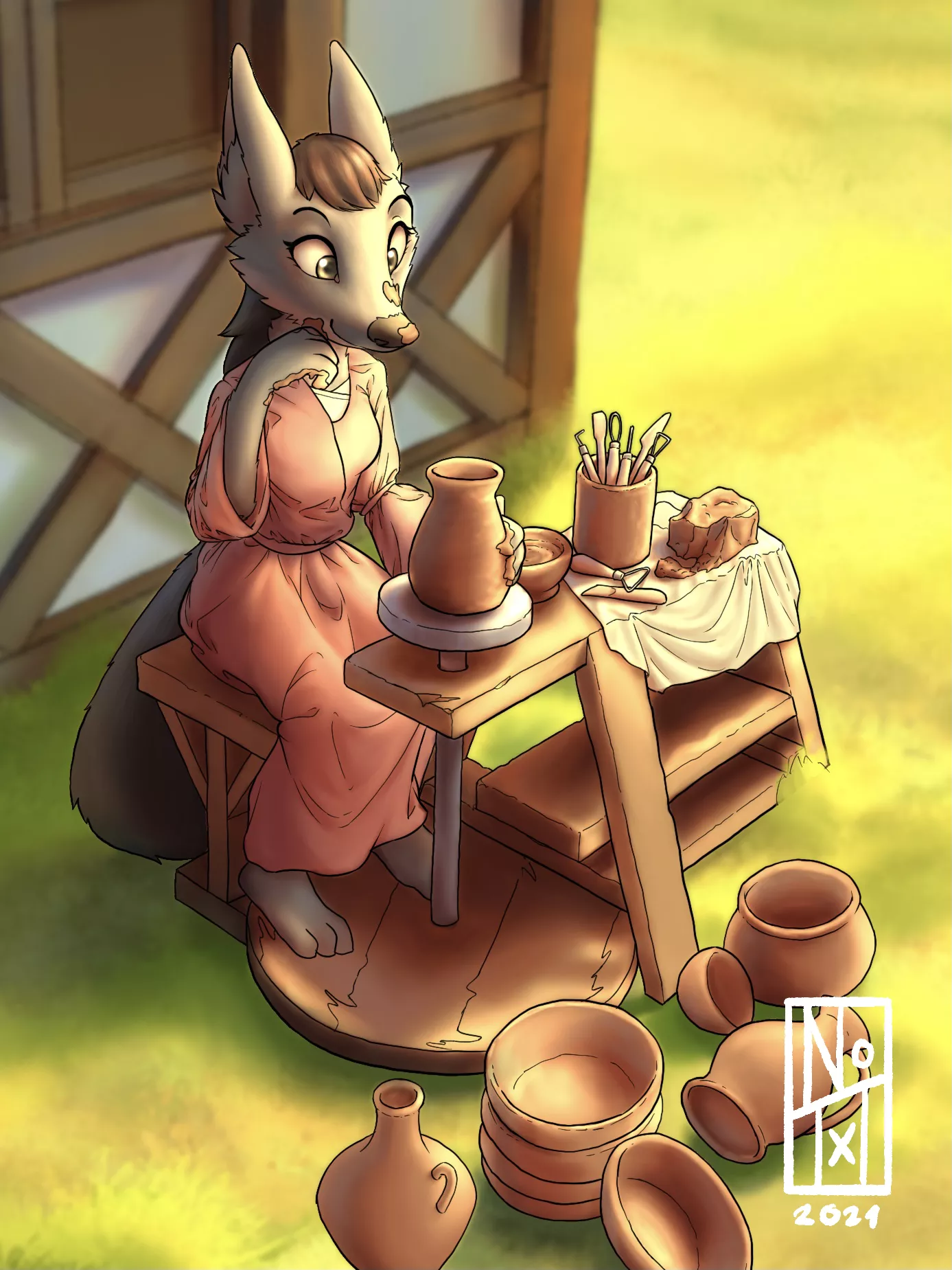 She really does prefer pottery - Art by me posted by Notxtwhiledrive