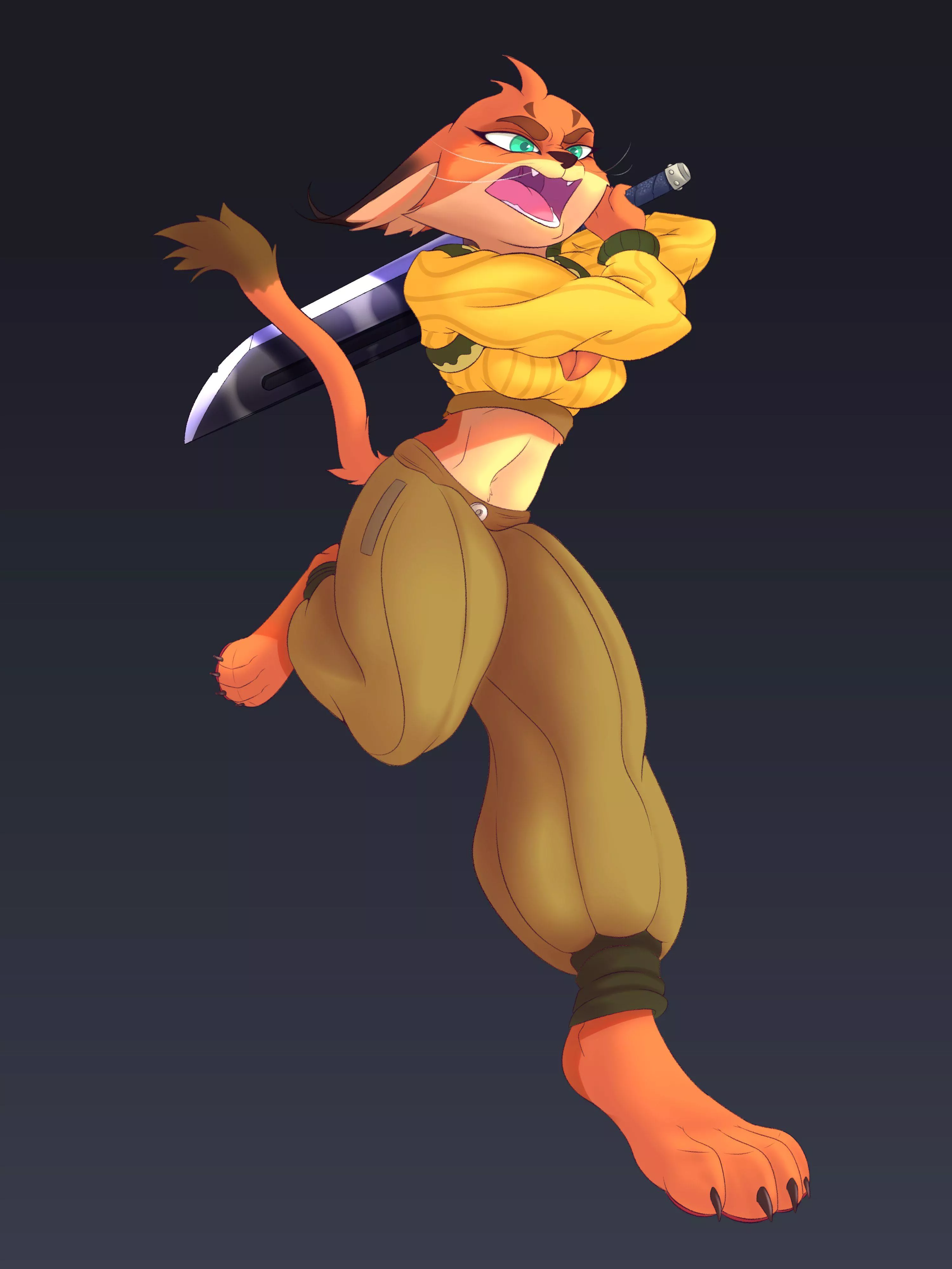 She’s gonna slice something, melons perhaps. ~ art by me posted by Galinn-Arts