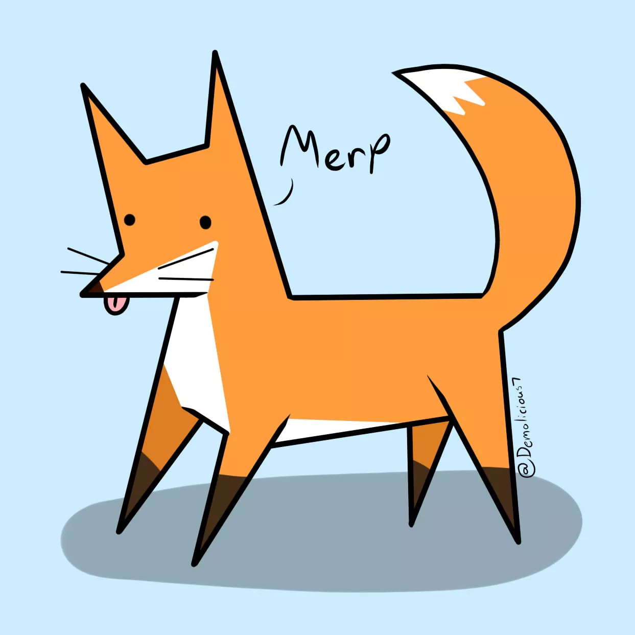 Silly Fox (art by me) posted by Demolicious1995