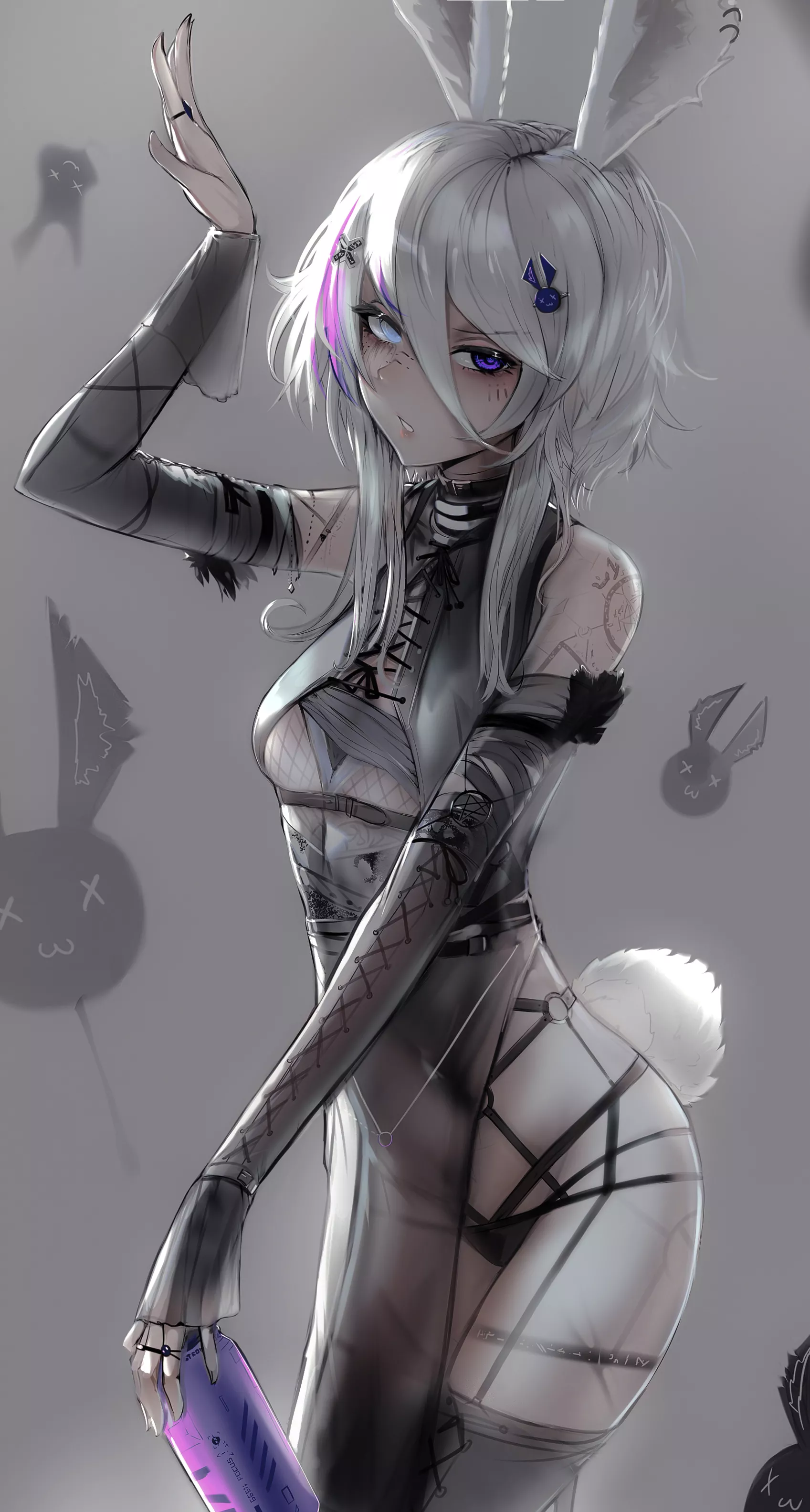 Silver bunny girl [Original] posted by xxnoodlesxx0