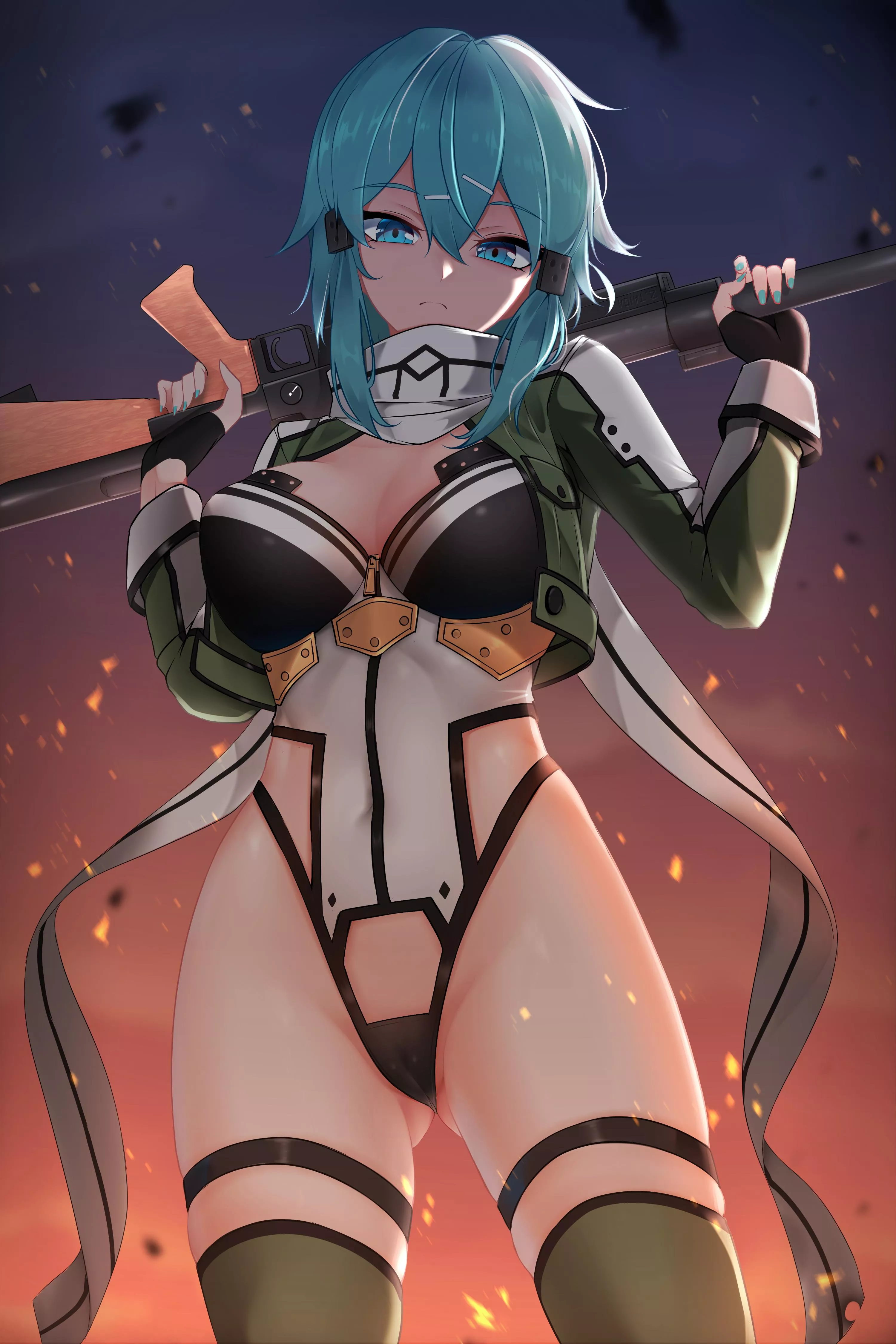 Sinon Burning Fire (Z.Taiga) [Sword Art Online] posted by sequence_string