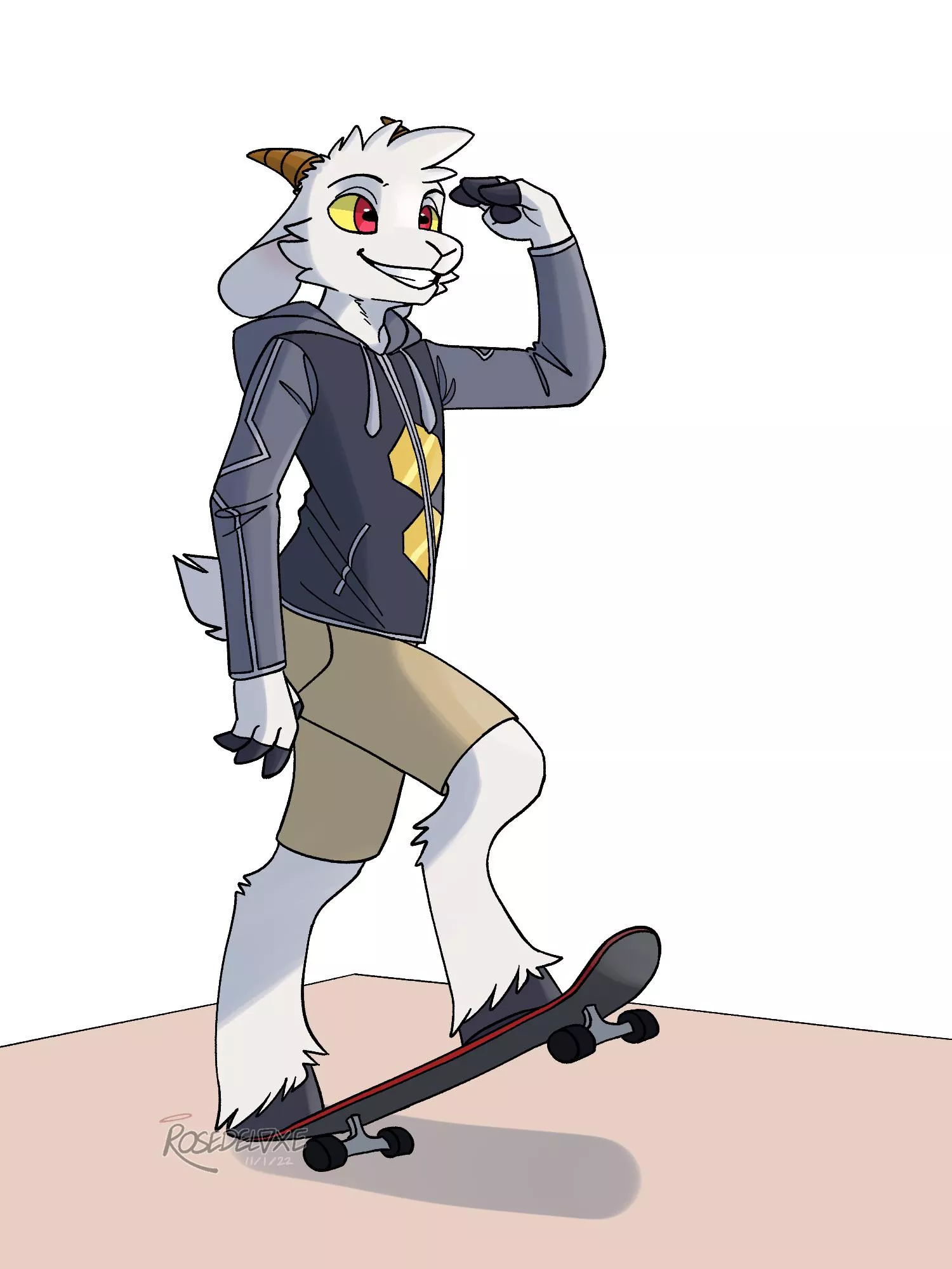 skateboard goat [OC] posted by rosedelvxe